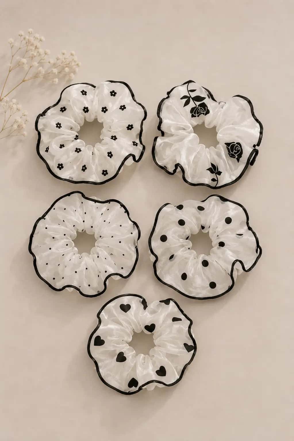 Sheer Printed Scrunchies