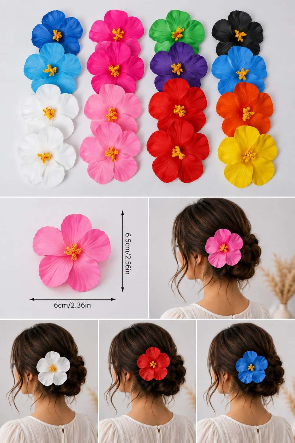 Hibiscus Flower Hair Clip
