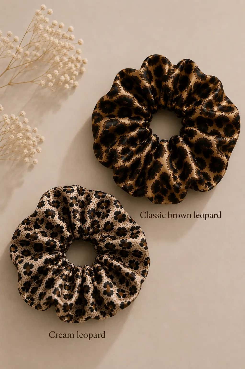 Leopard Luxe Satin Scrunchie
