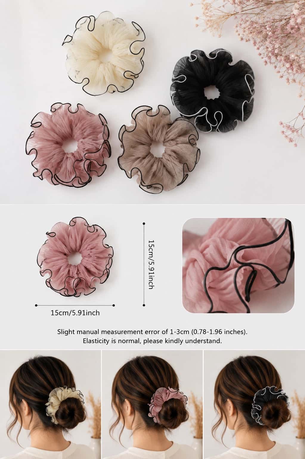 Pleated Chiffon Scrunchie