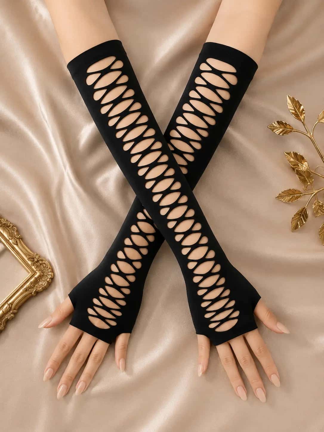 Lace-Up Cutout Arm Sleeves