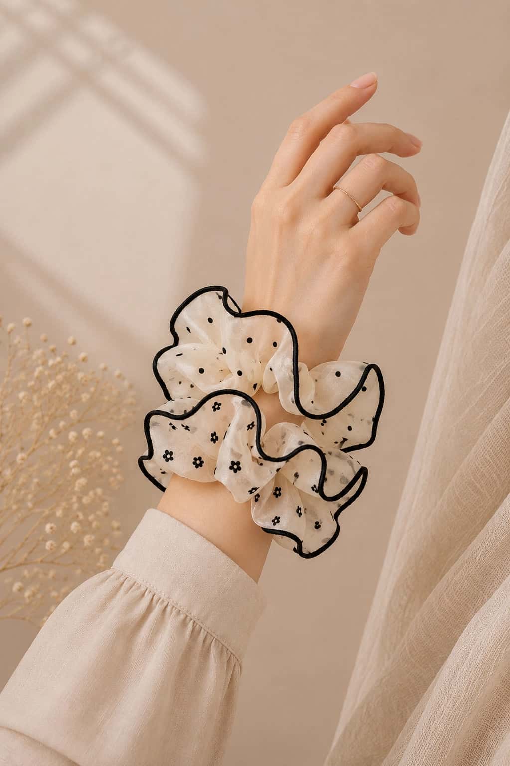 Sheer Printed Scrunchies