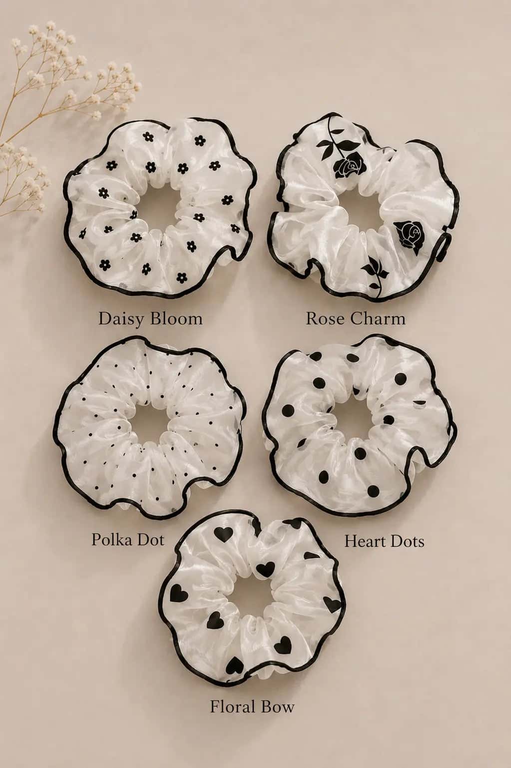 Sheer Printed Scrunchies