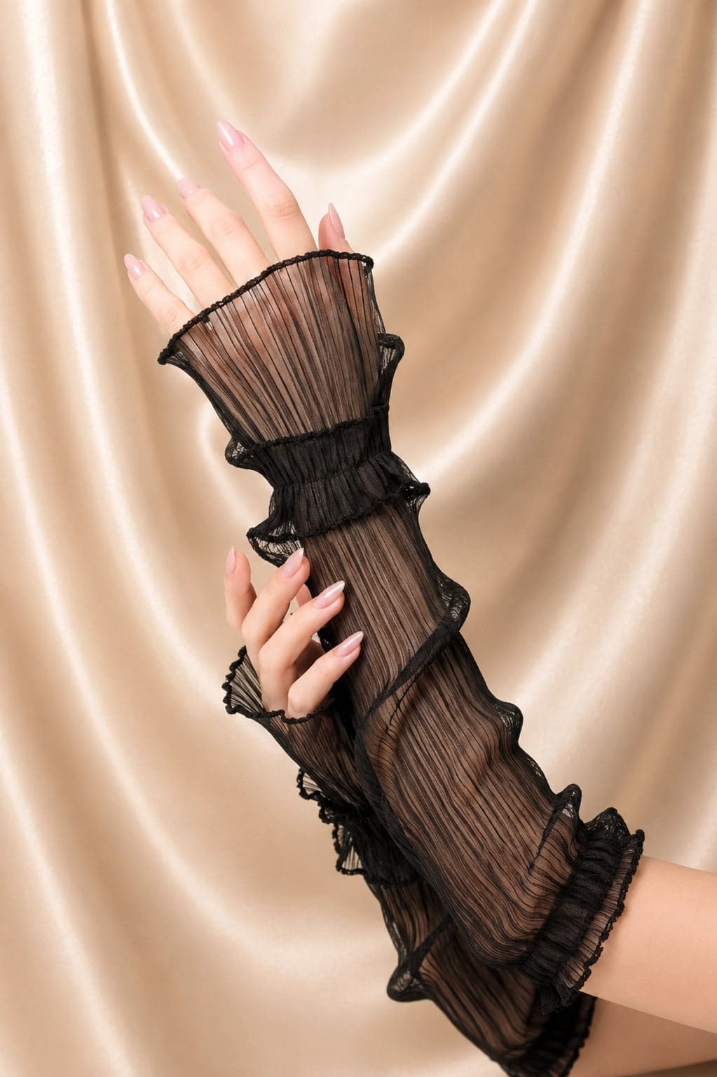 Noir Pleated Sheer Sleeves