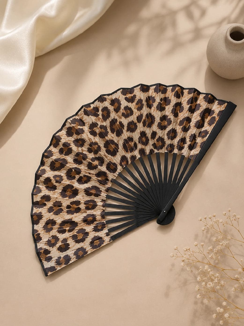 Leopard Print Folding Fan secondary