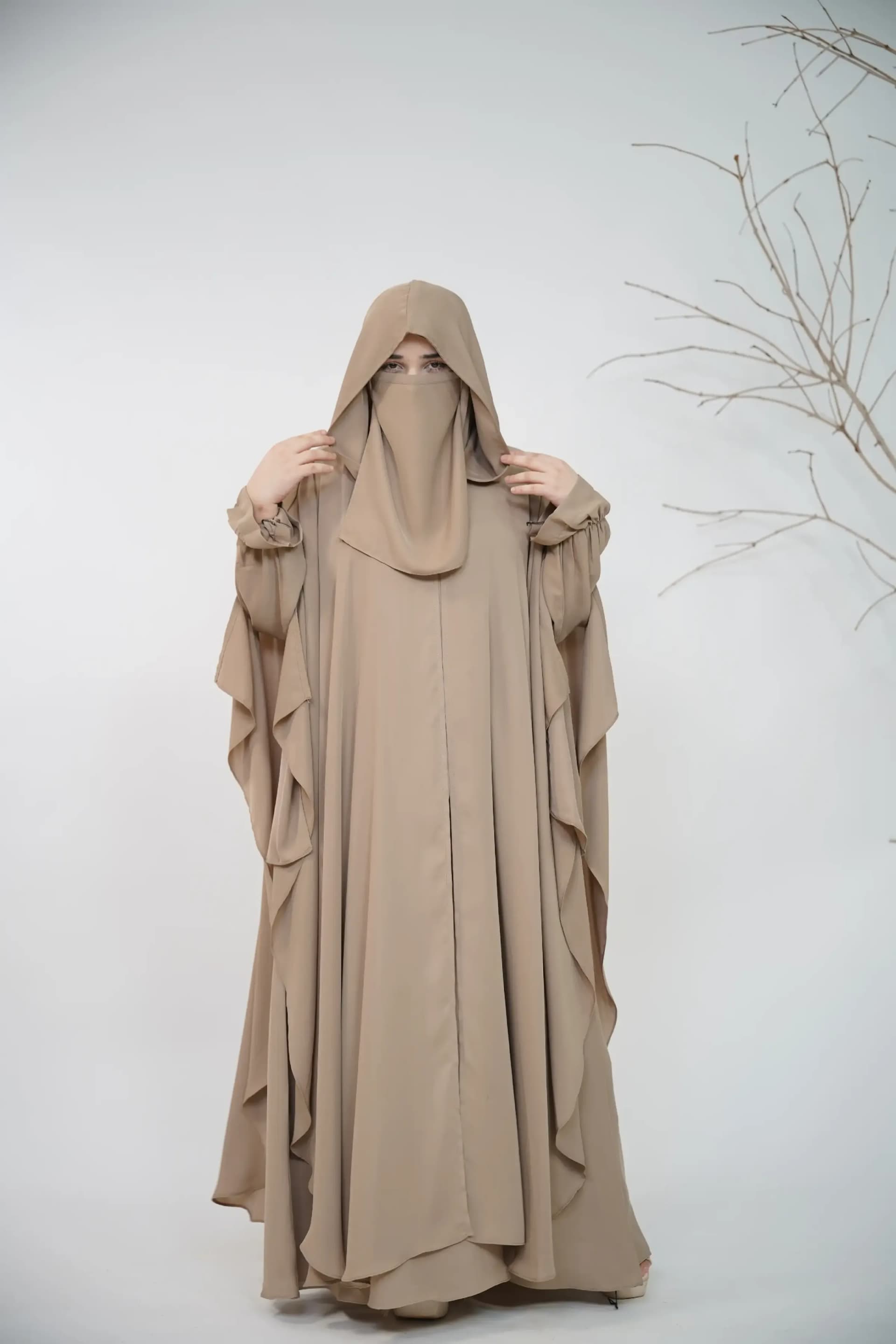 Hoodie Abaya - Warm Taupe view 3