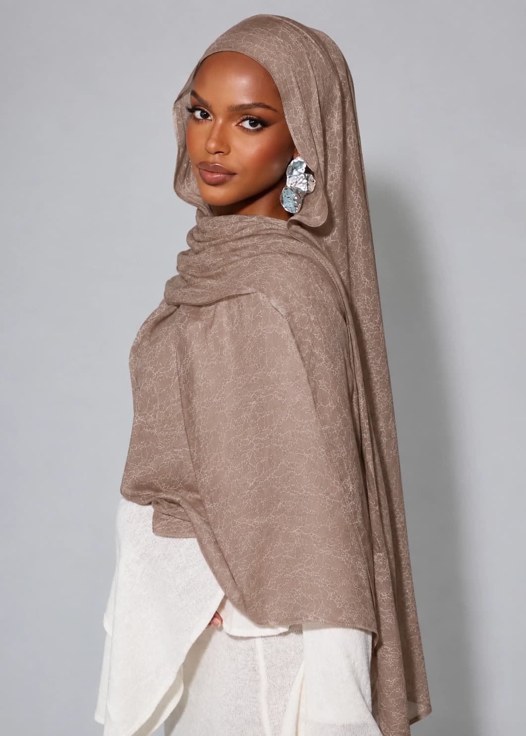 Jacquard Jersey Hijab – Cocoa Mist