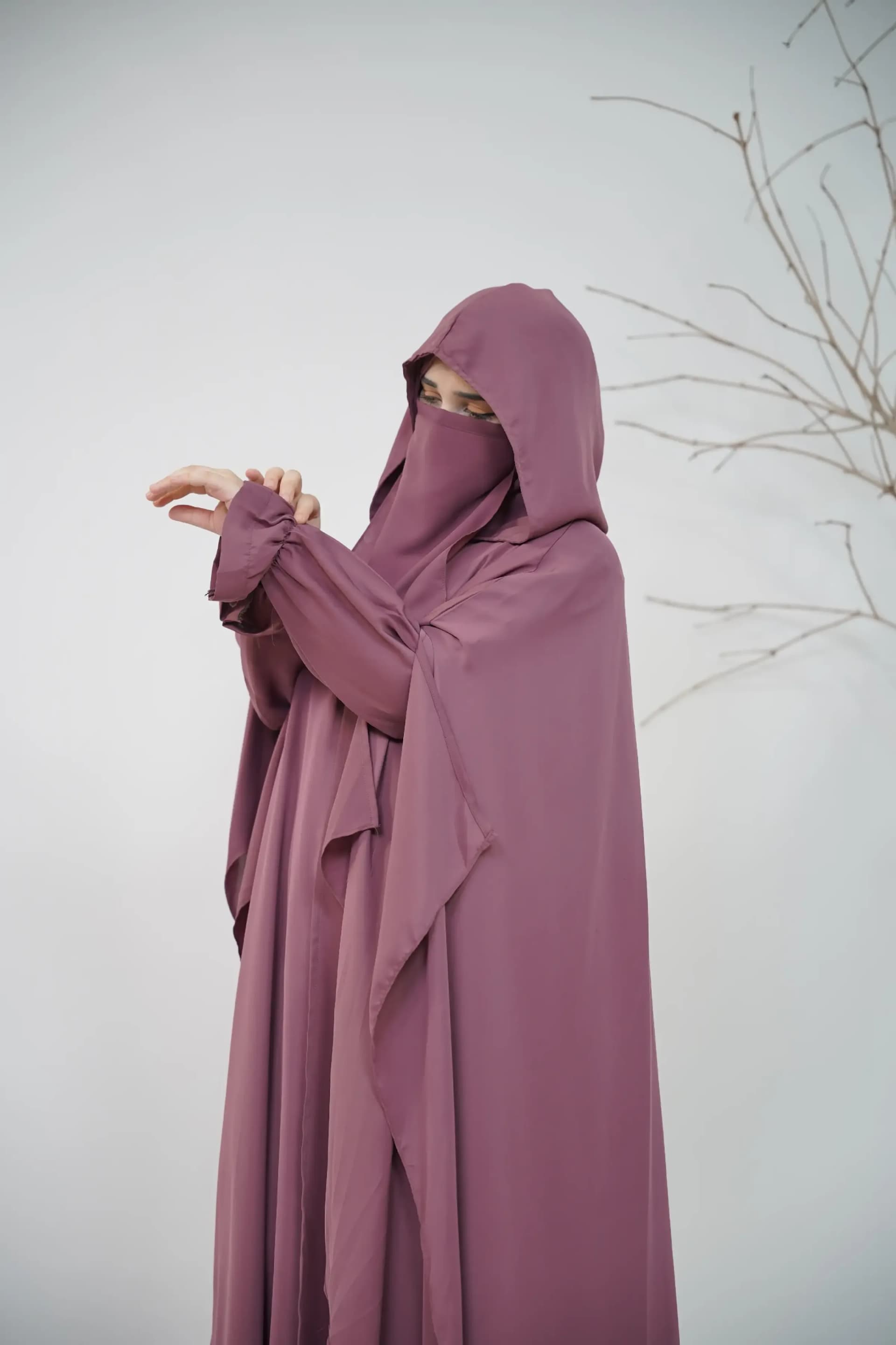 Hoodie Abaya - Dusty Mauve  view 3