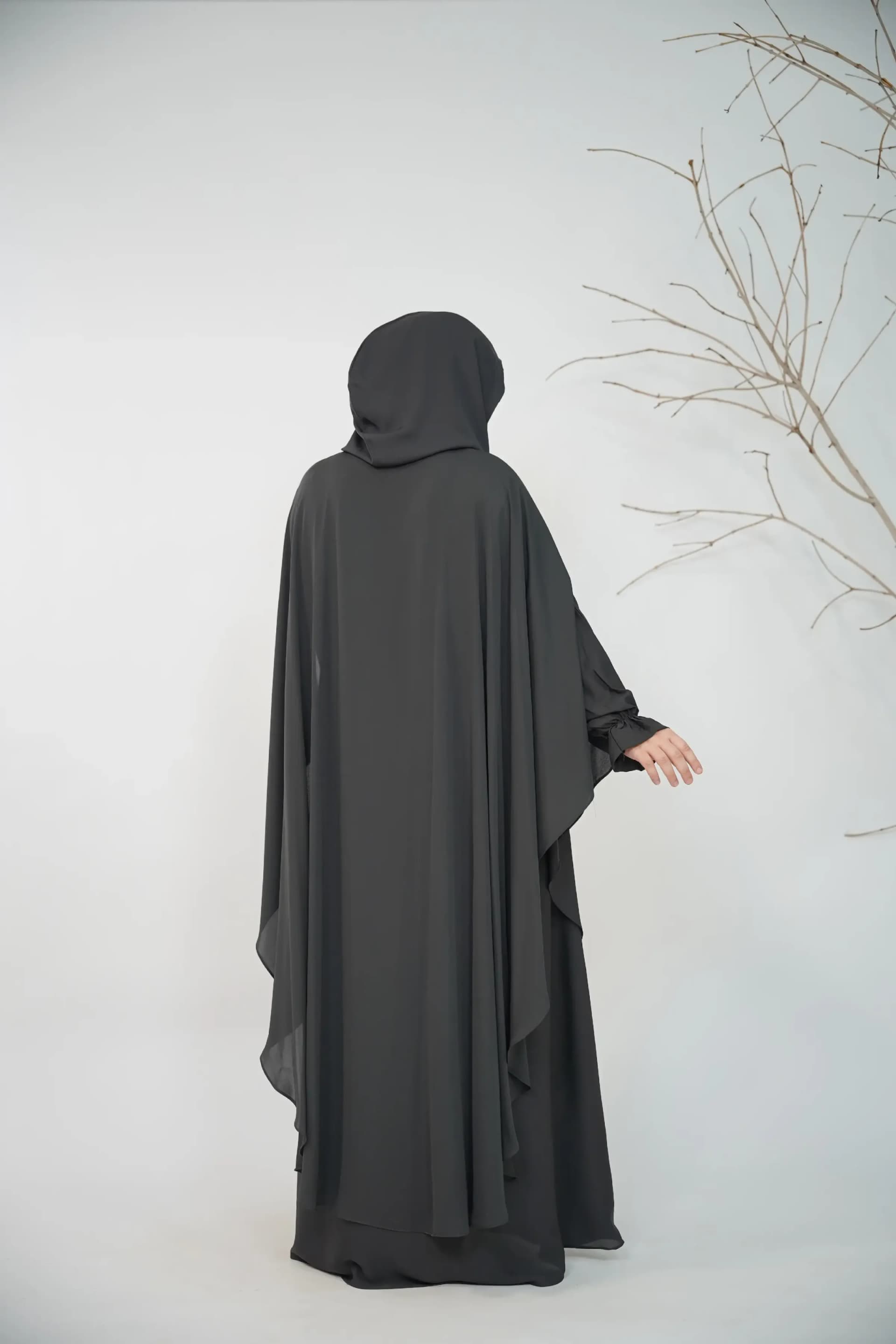 Hoodie Abaya - Black view 3