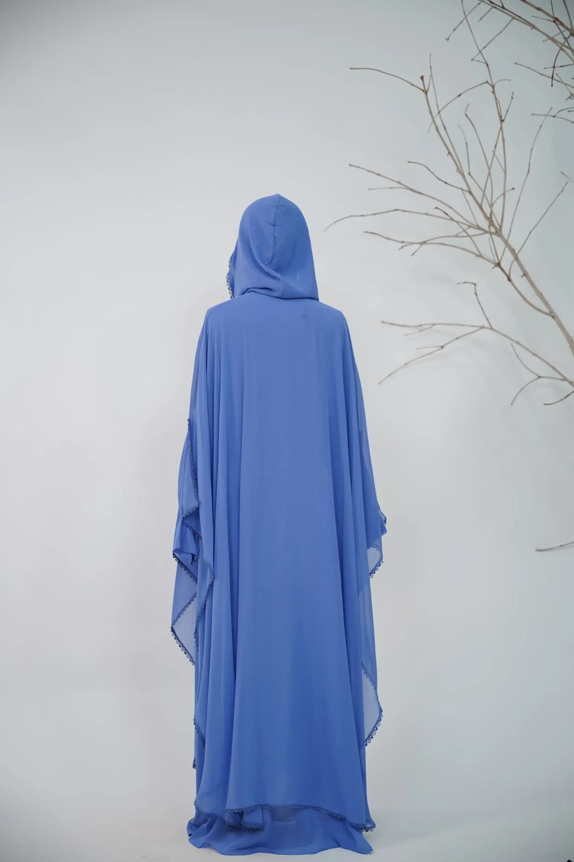 Hoodie Abaya Set - Periwinkle Blue view 3