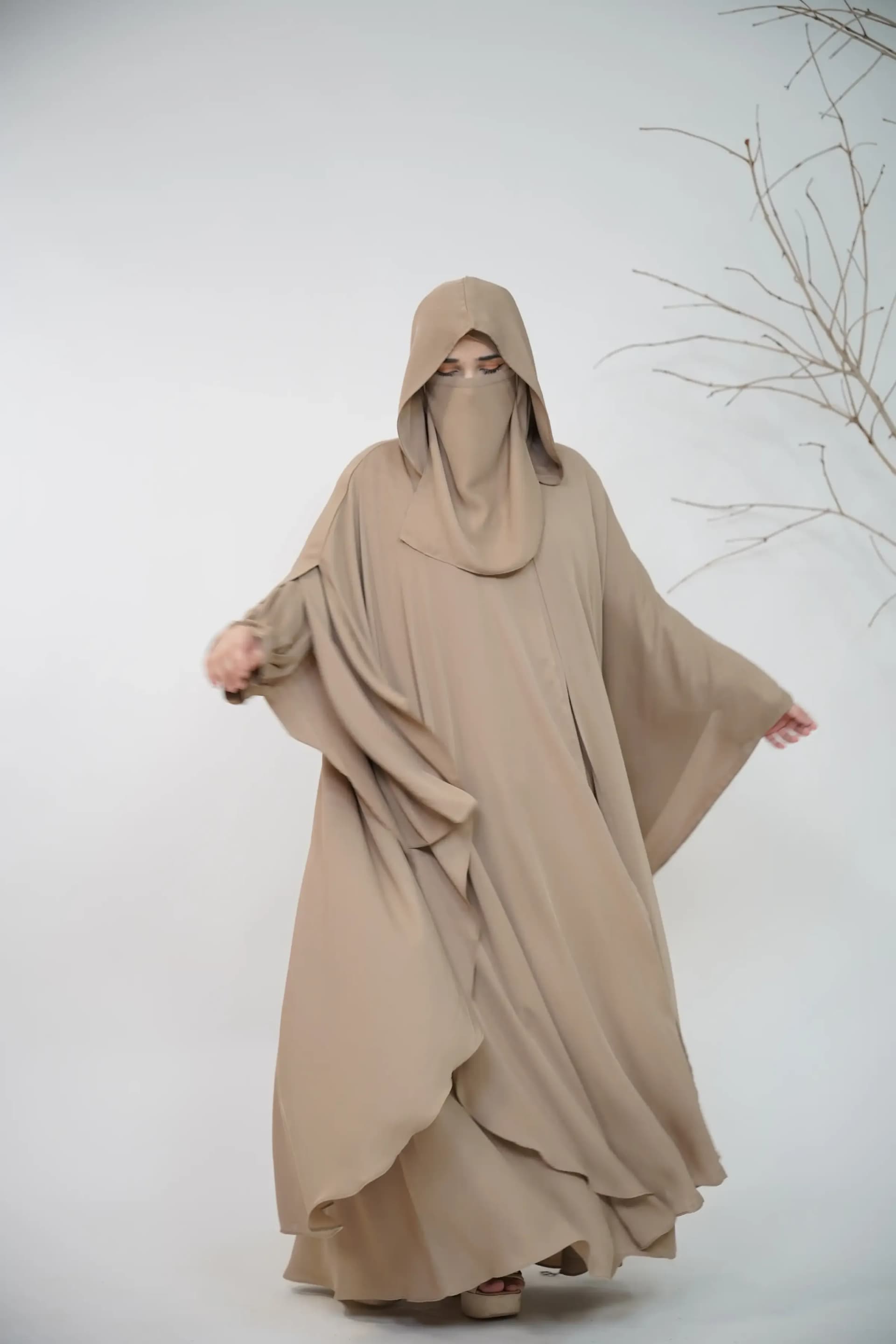 Hoodie Abaya - Warm Taupe
