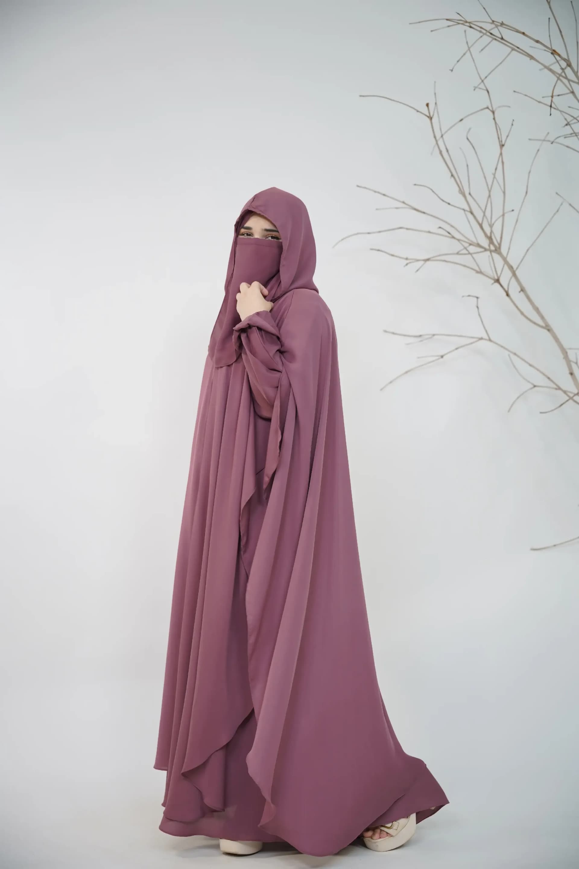 Hoodie Abaya - Dusty Mauve  view 5