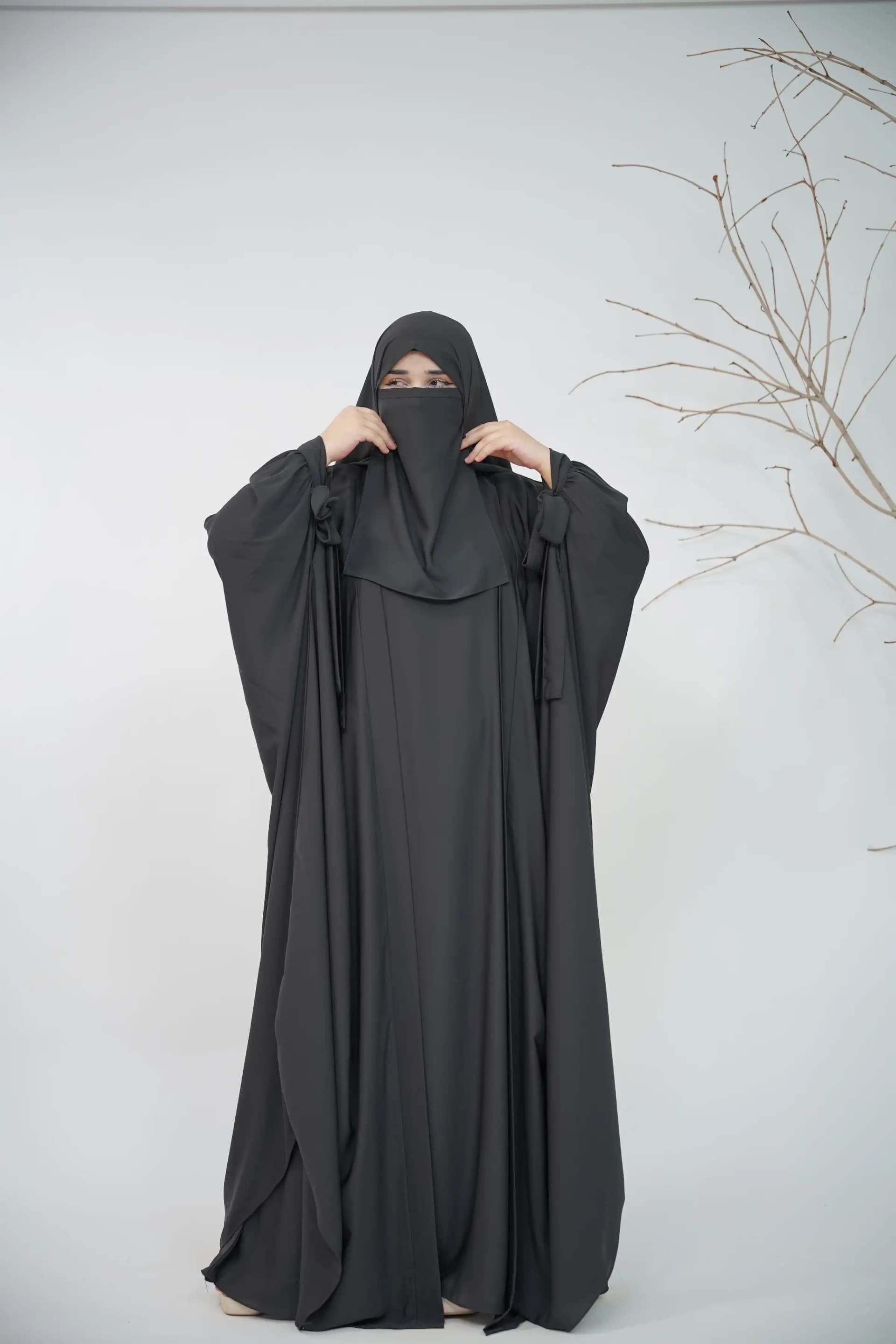 Double Tie Abaya Set