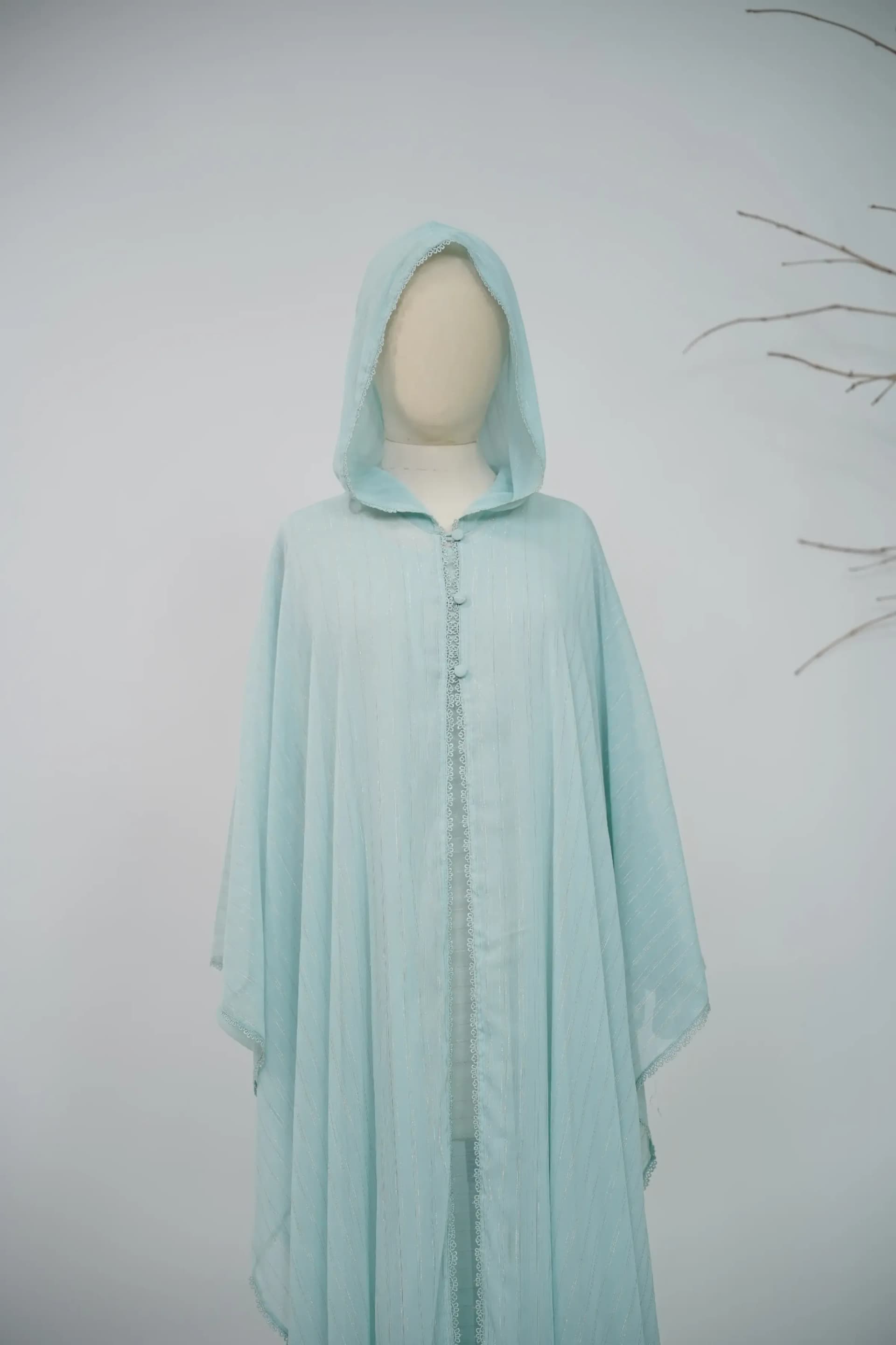 Hoodie Abaya Set - Ice Blue view 3