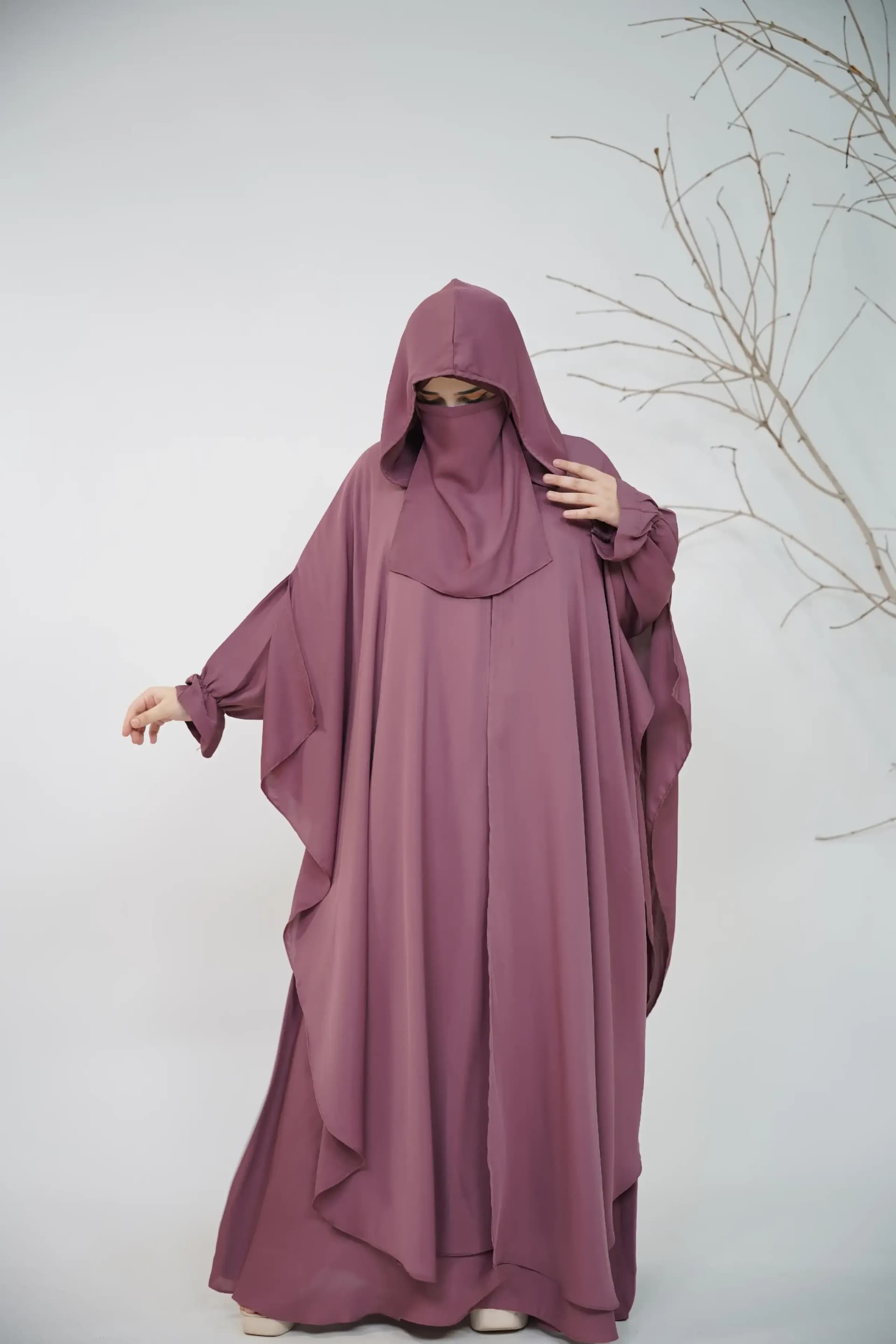 Hoodie Abaya - Dusty Mauve  view 4