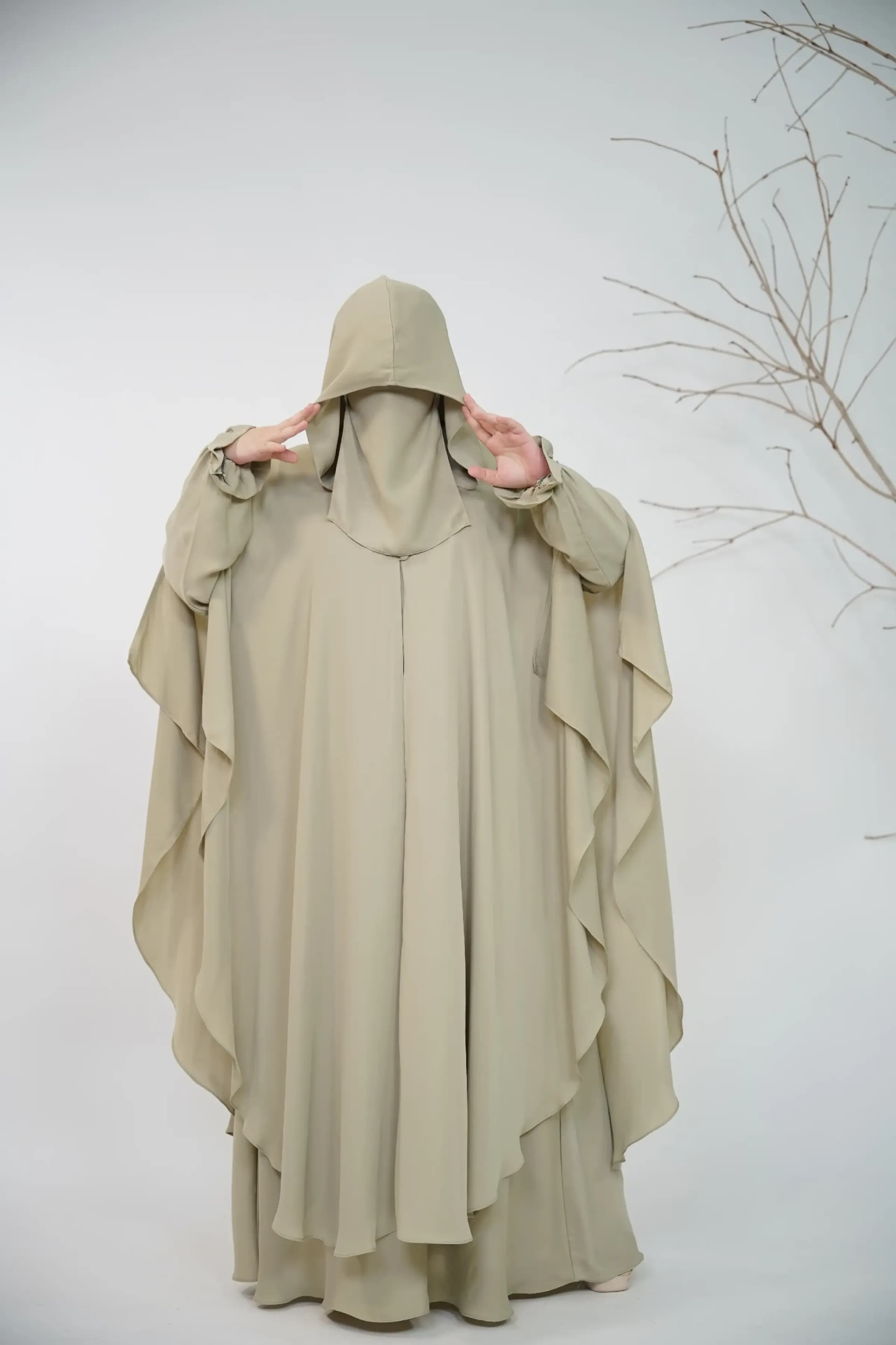 Hoodie Abaya - Pistachio view 2