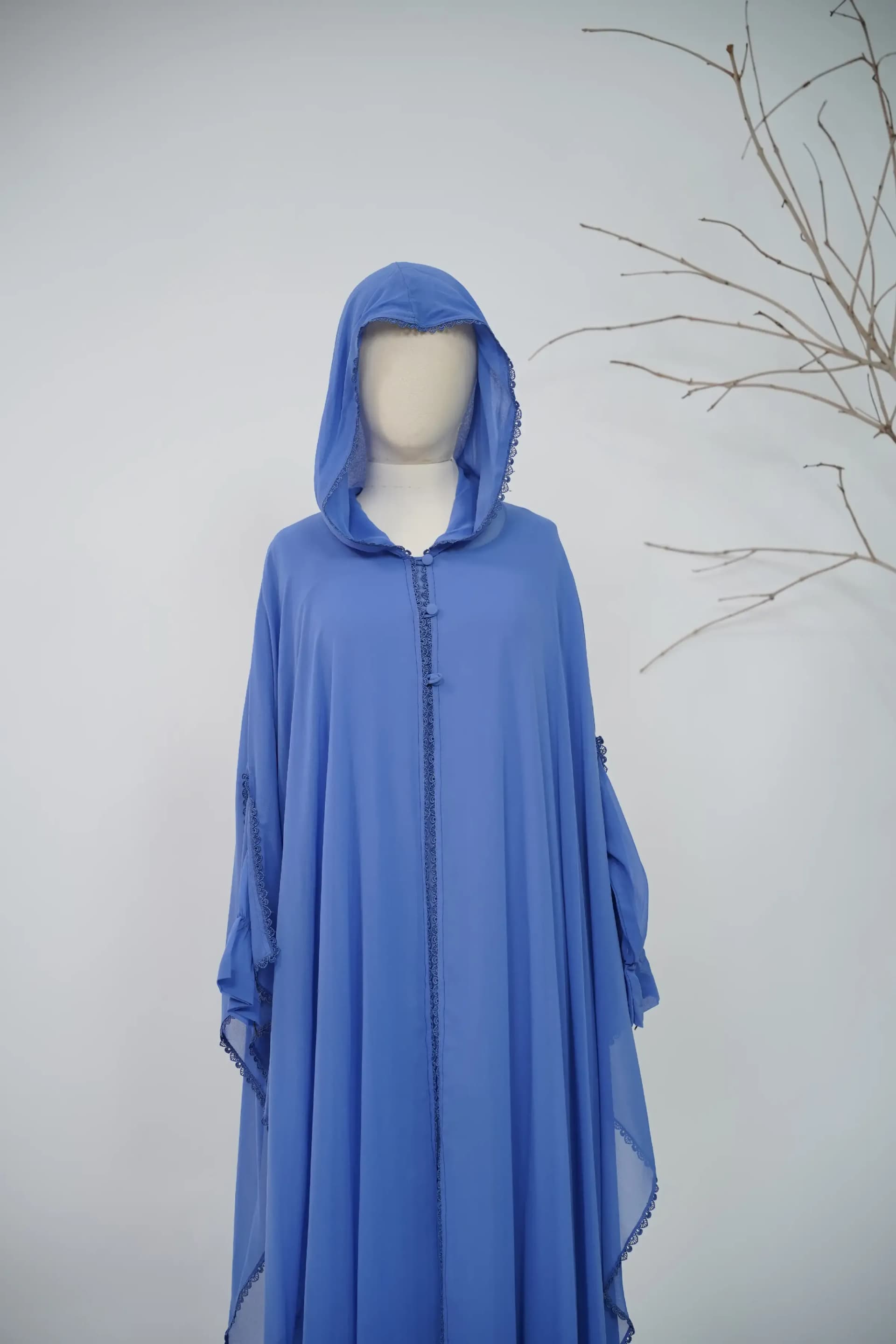Hoodie Abaya Set - Periwinkle Blue