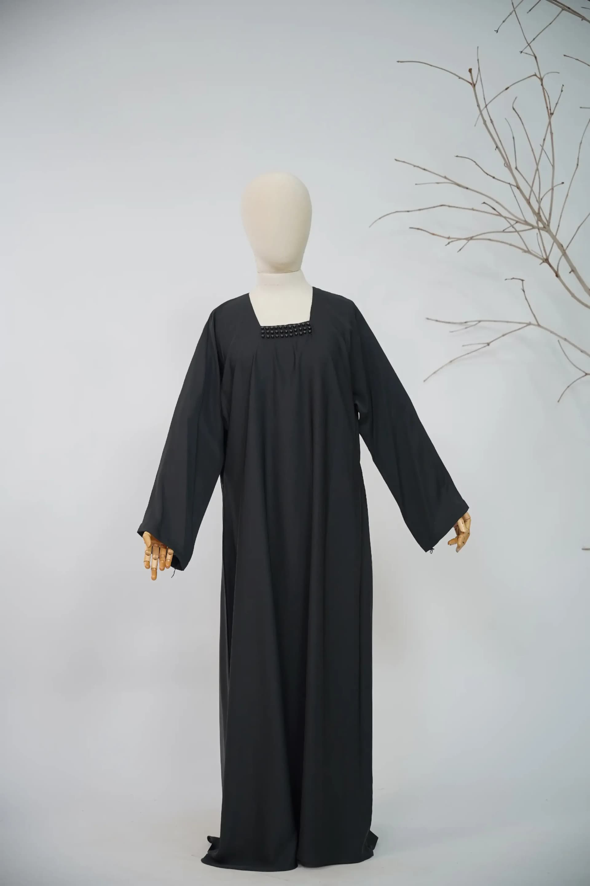 Noir Beaded Abaya Set - Dusty Teal view 5