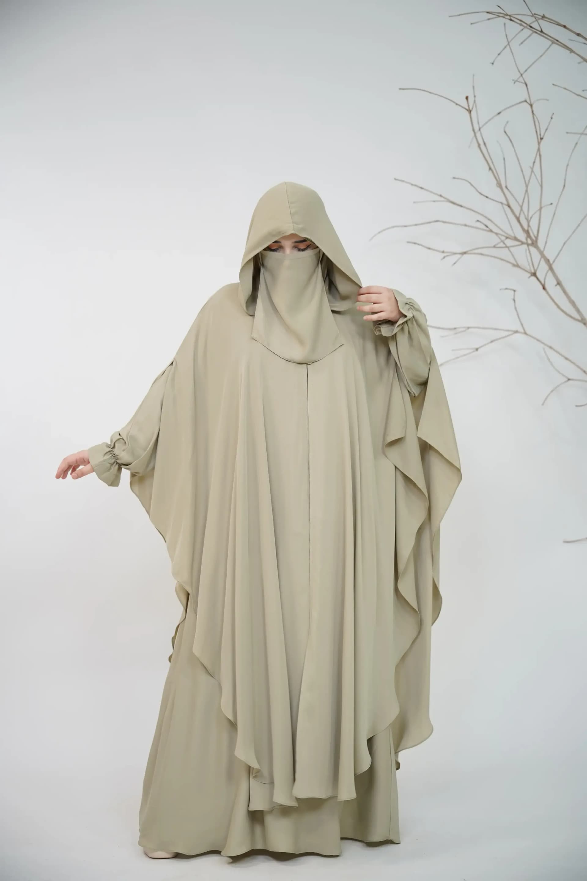 Hoodie Abaya - Pistachio view 3