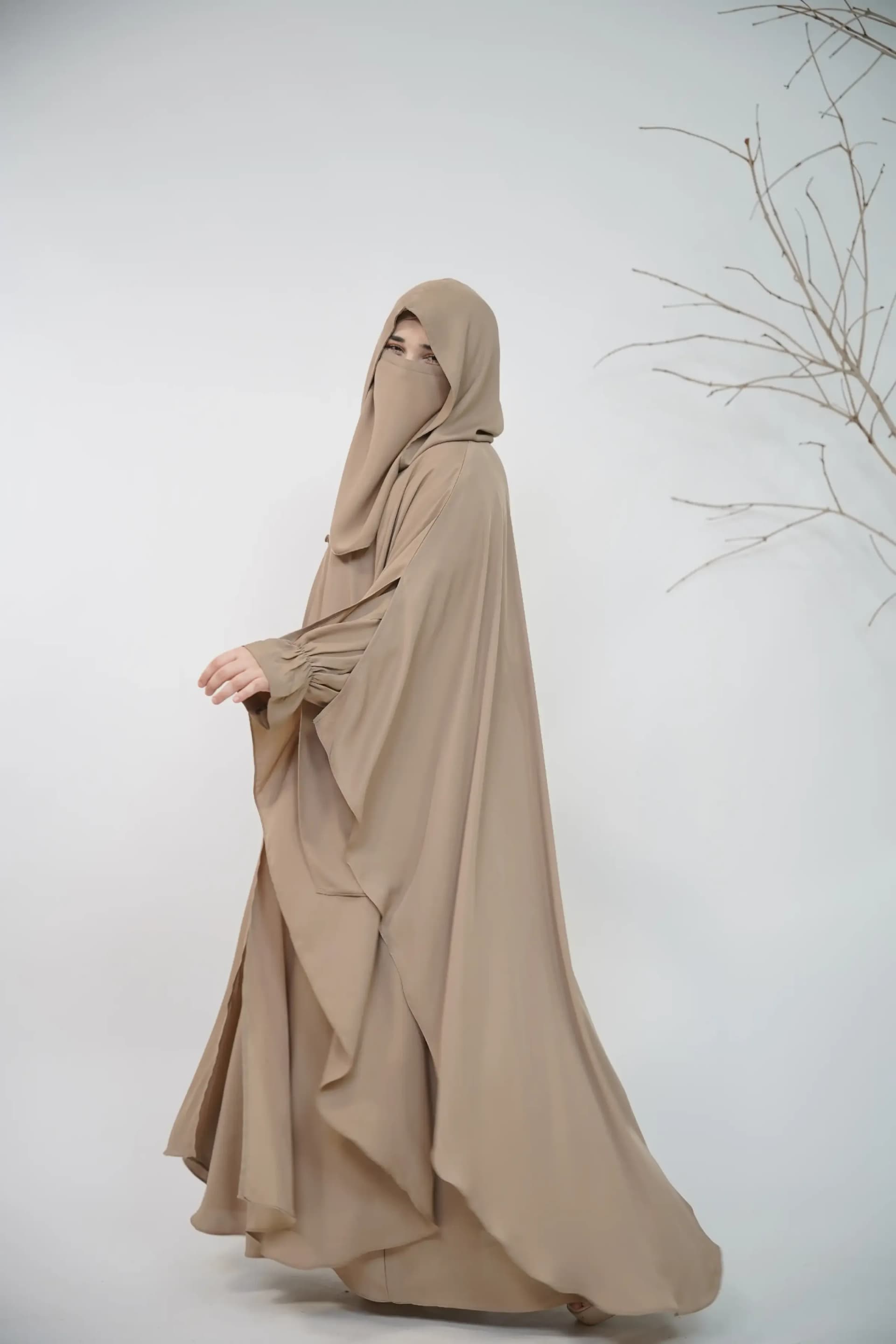 Hoodie Abaya - Warm Taupe view 4