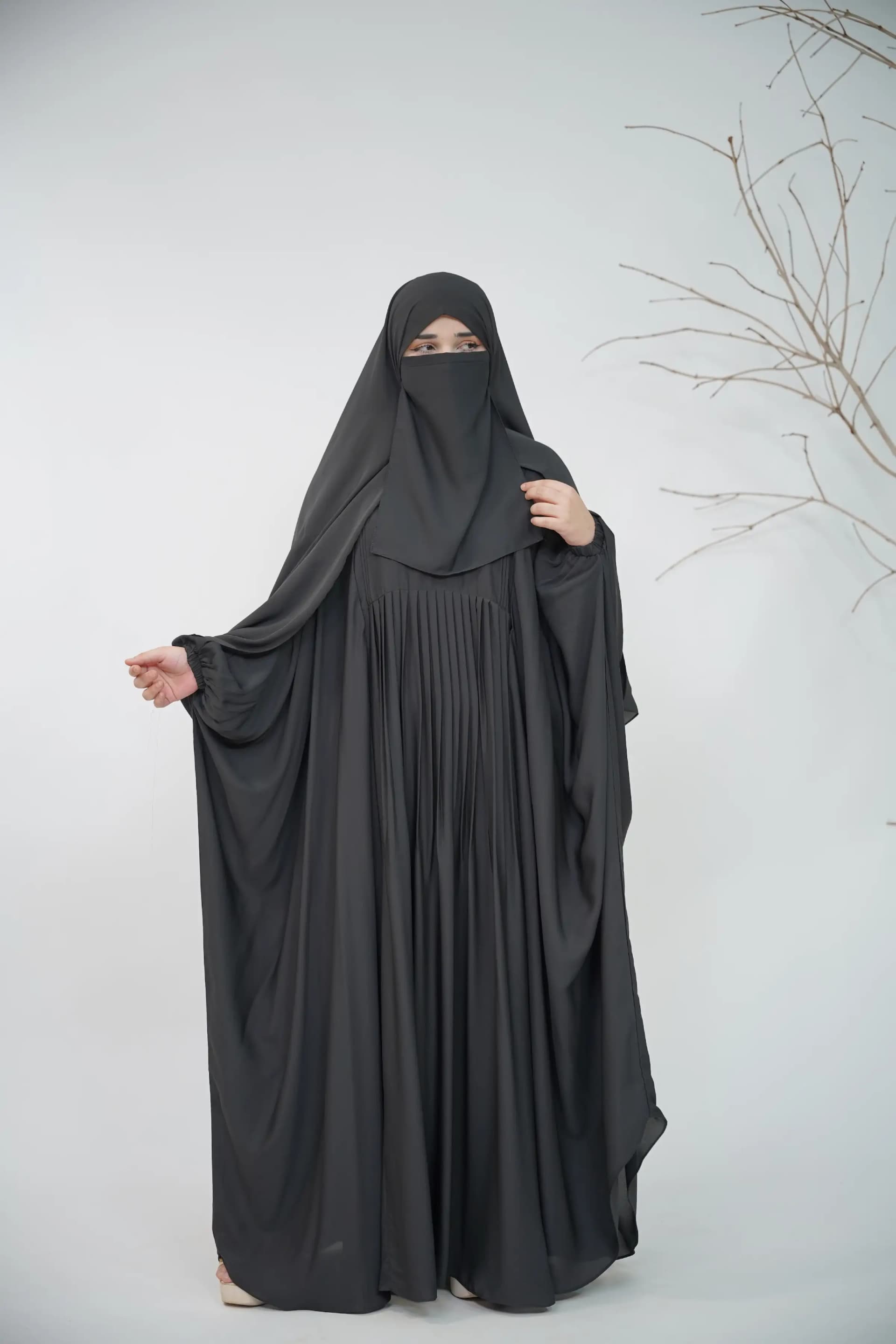 Kaftan Abaya Set - Black view 4