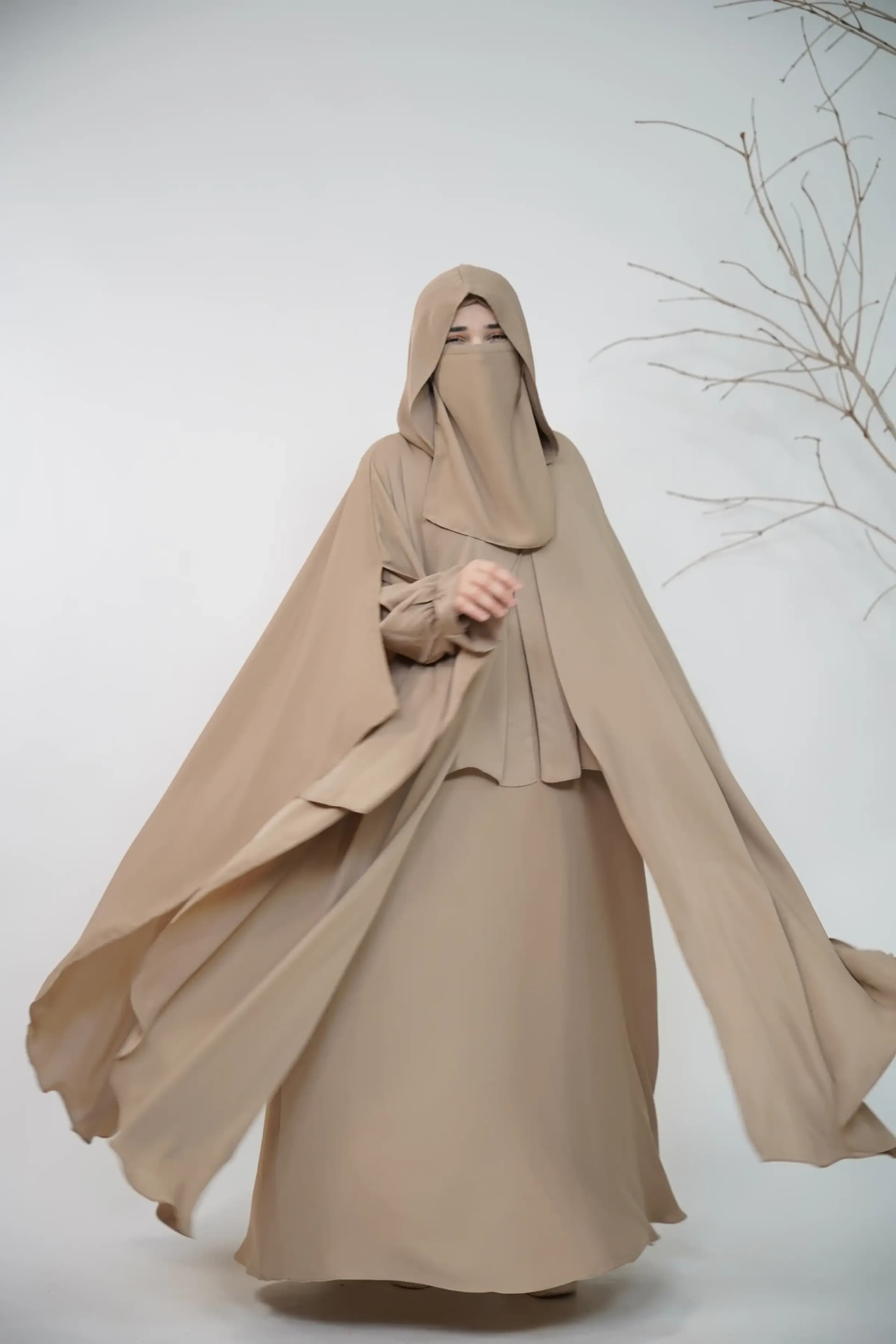 Hoodie Abaya - Warm Taupe view 5