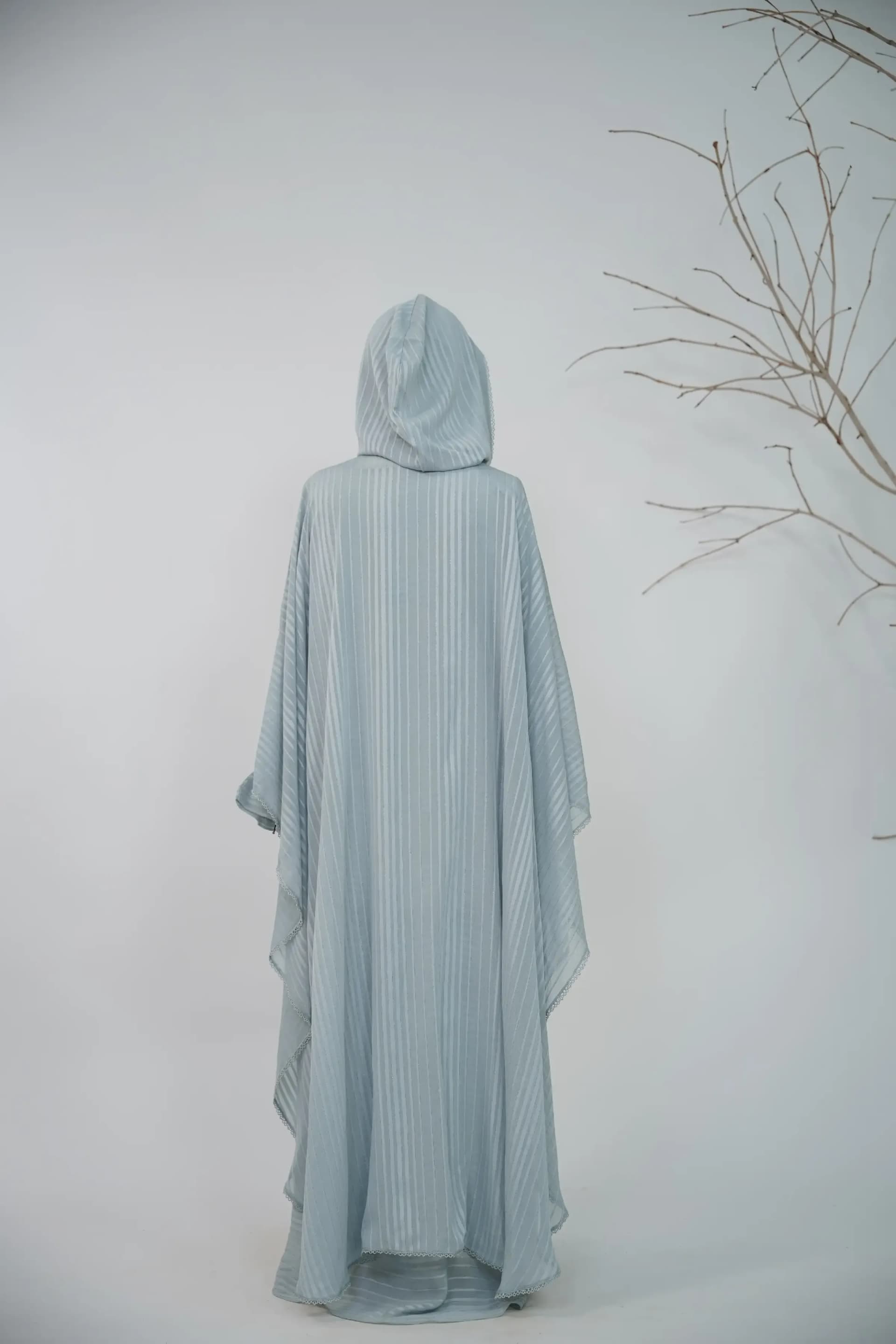 Hoodie Abaya Set - Powder Blue view 2
