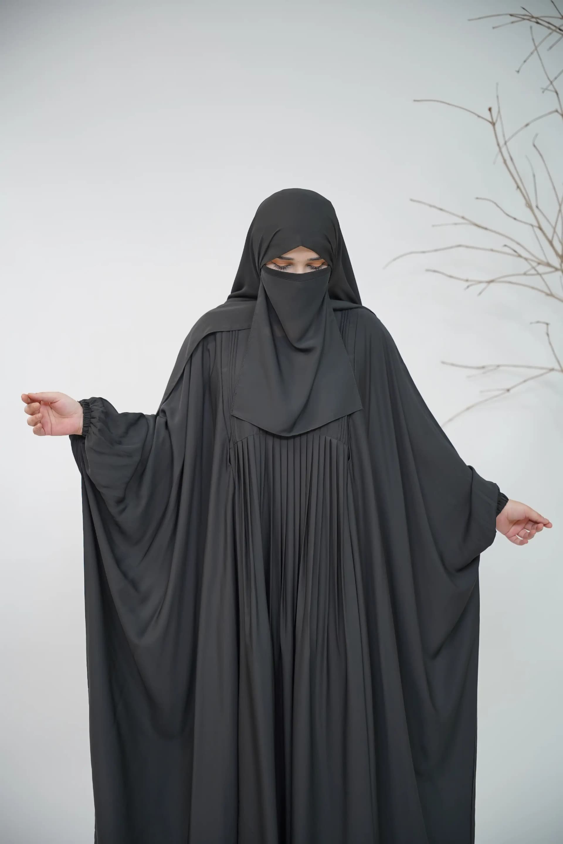 Kaftan Abaya Set - Black view 3