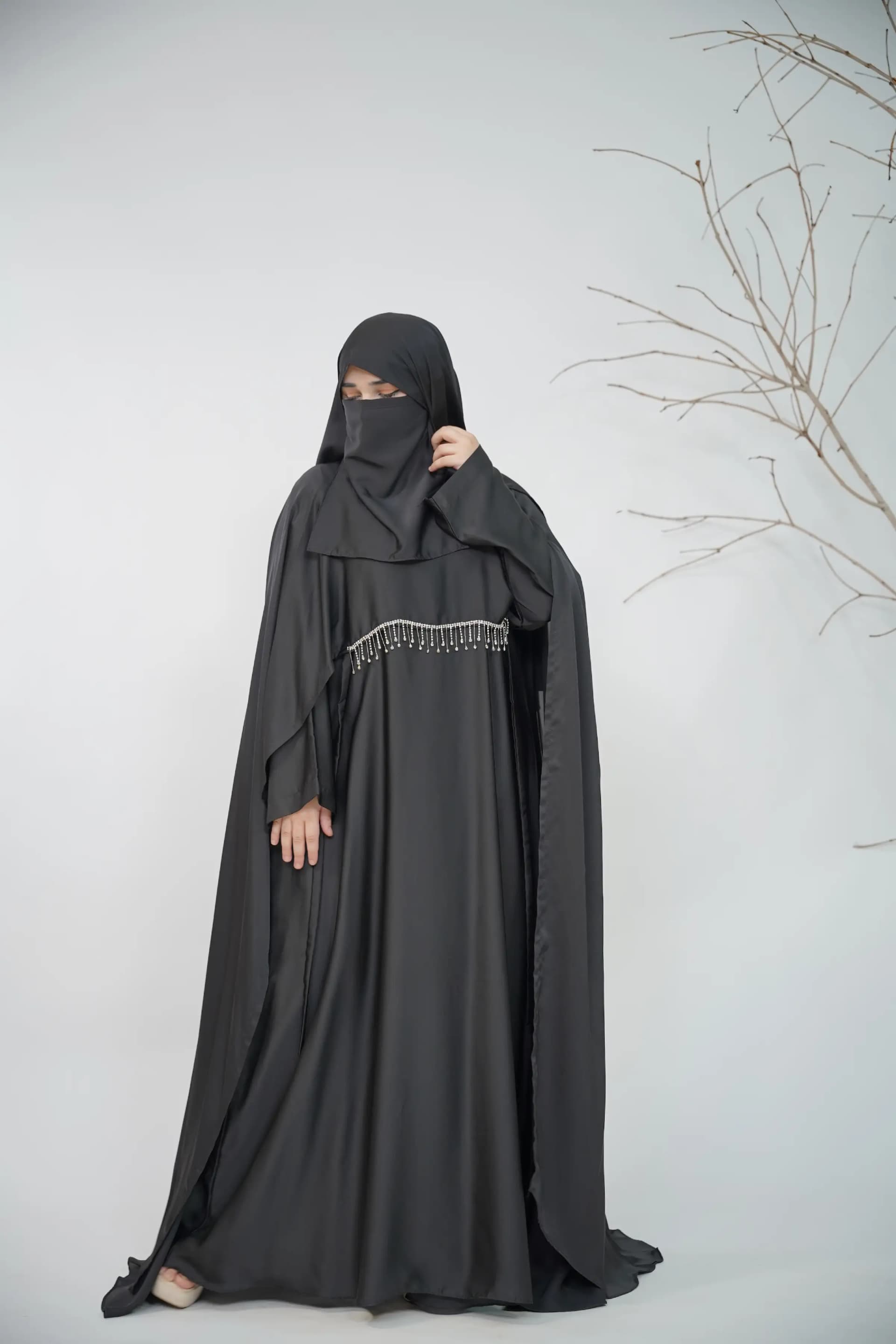 Cape Abaya Set - Black