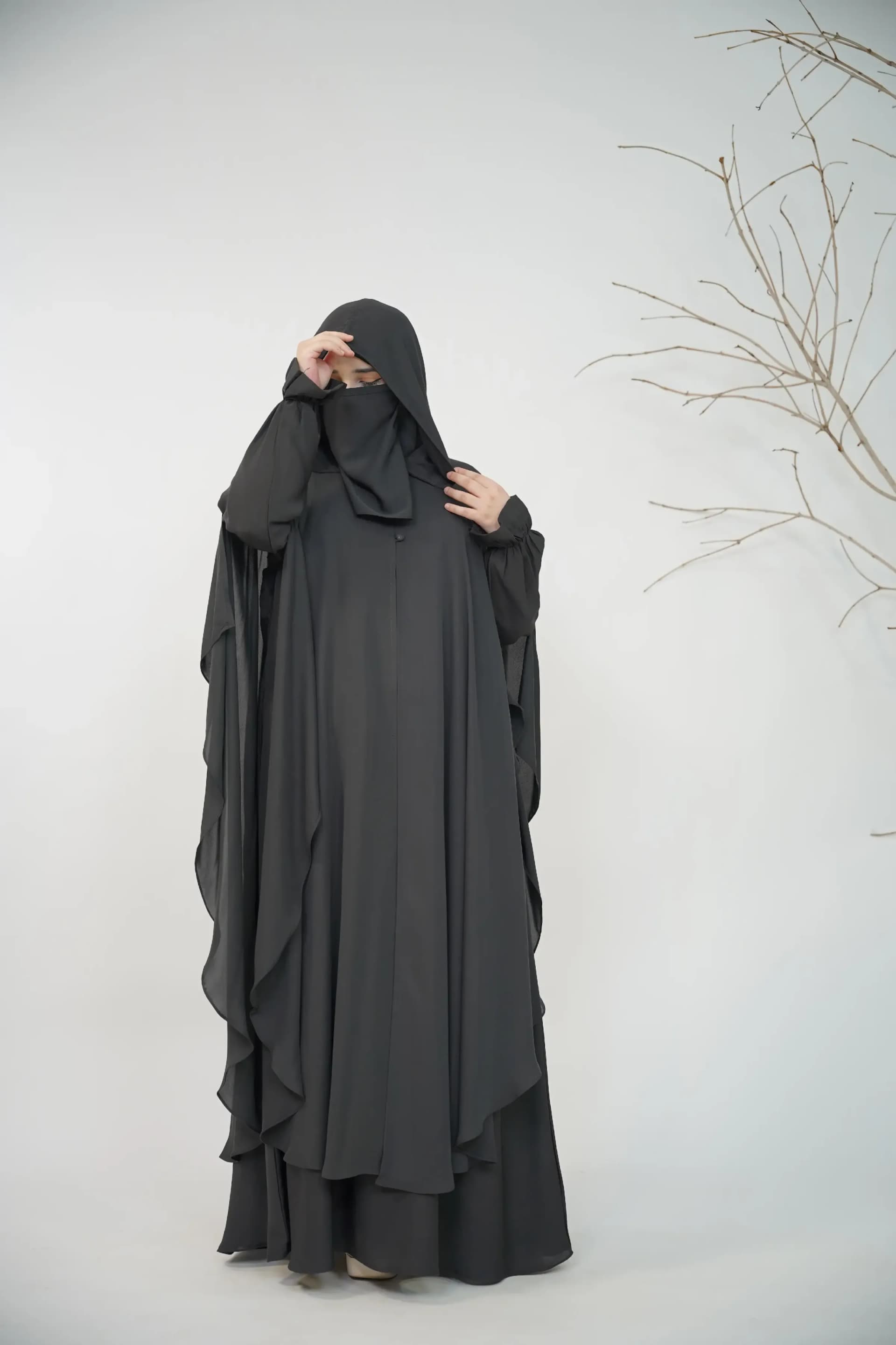 Hoodie Abaya - Black