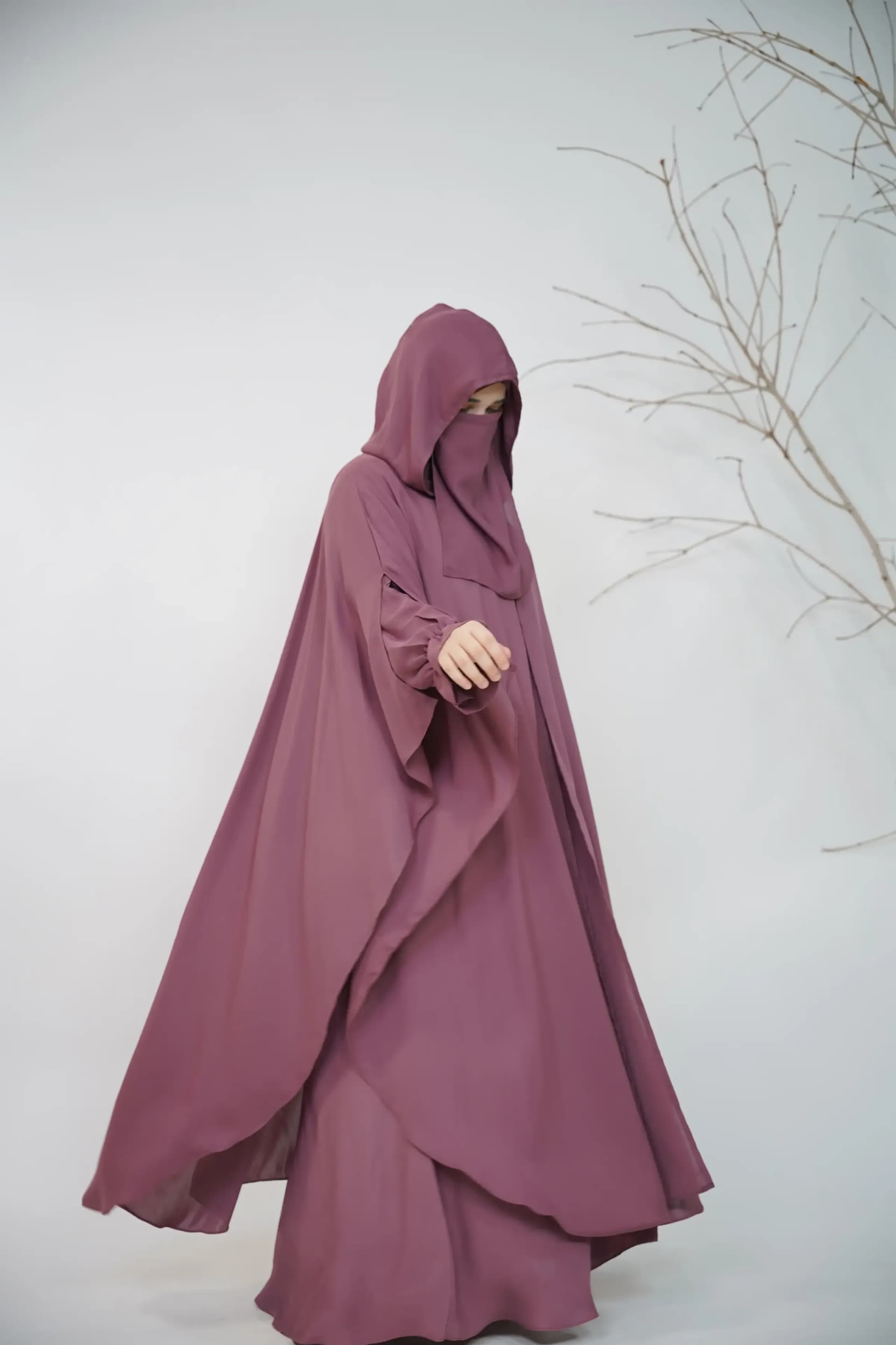 Hoodie Abaya - Dusty Mauve  view 2