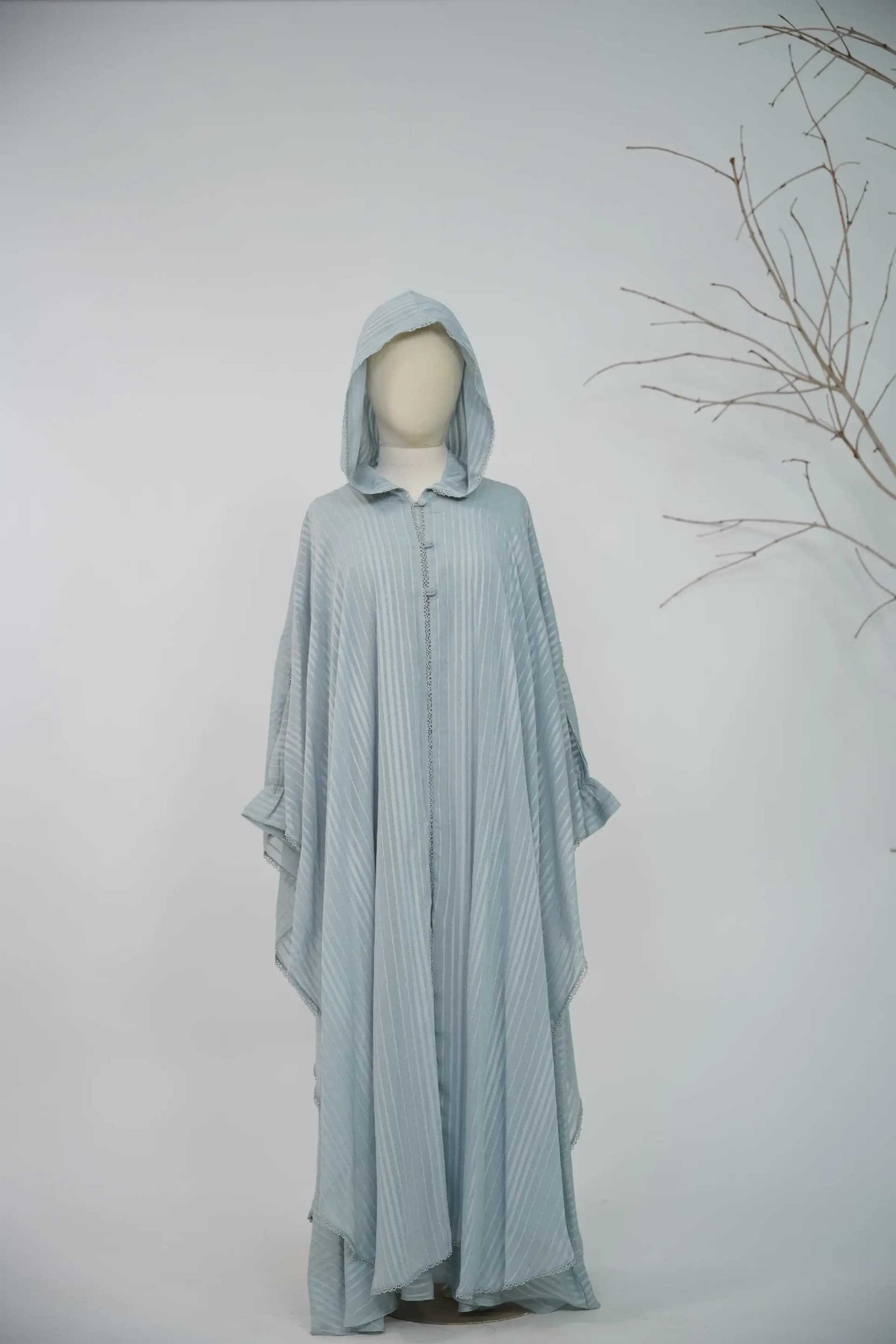 Hoodie Abaya Set - Powder Blue