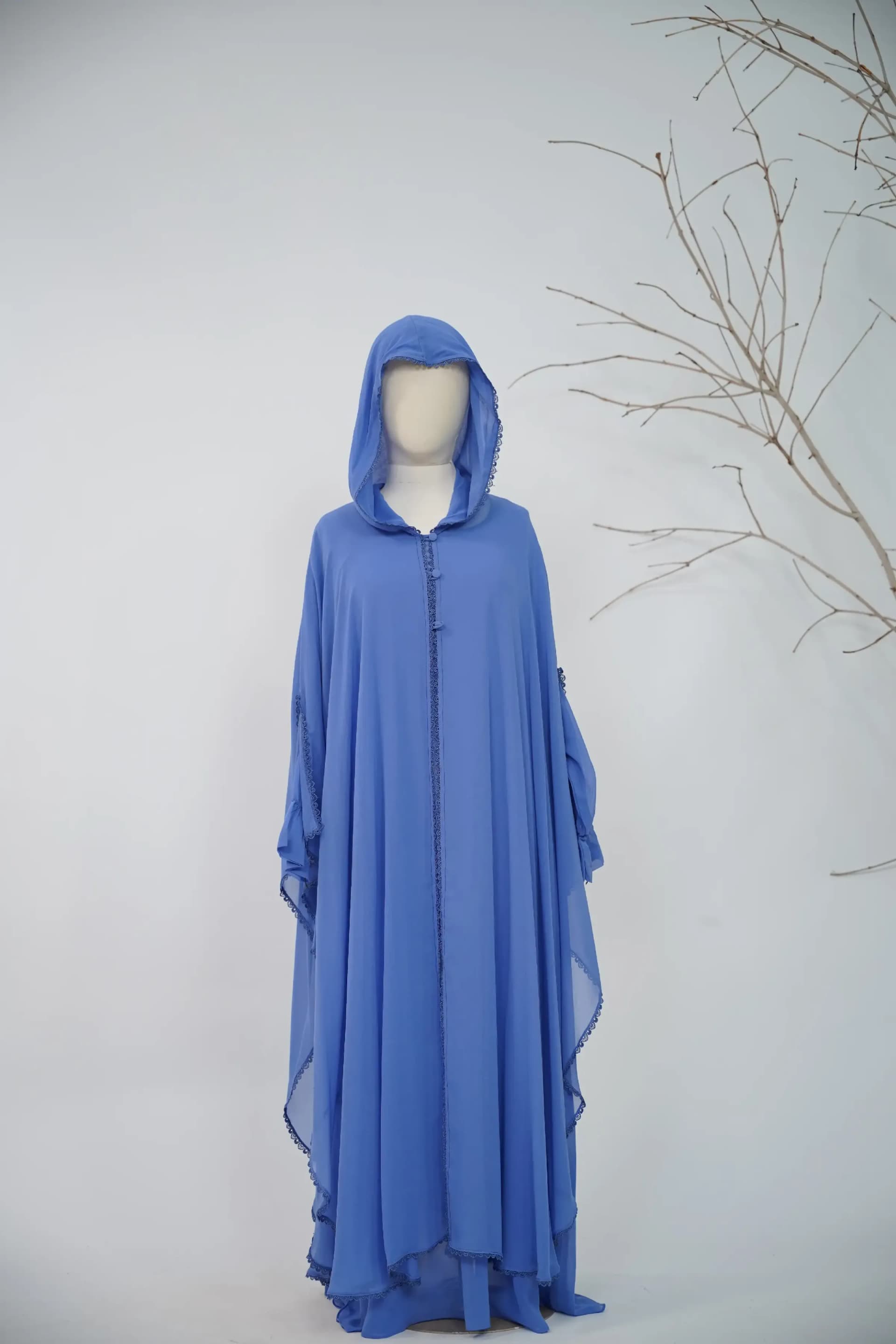 Hoodie Abaya Set - Periwinkle Blue view 2