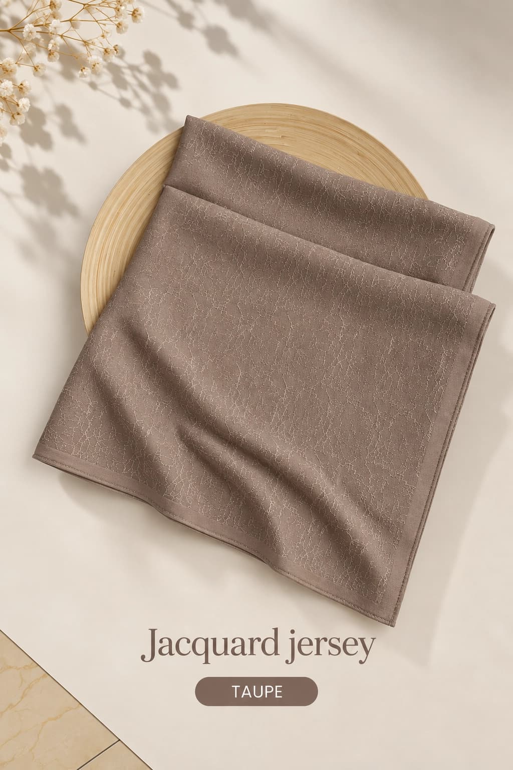 Jacquard Jersey Hijab – Taupe alternate view