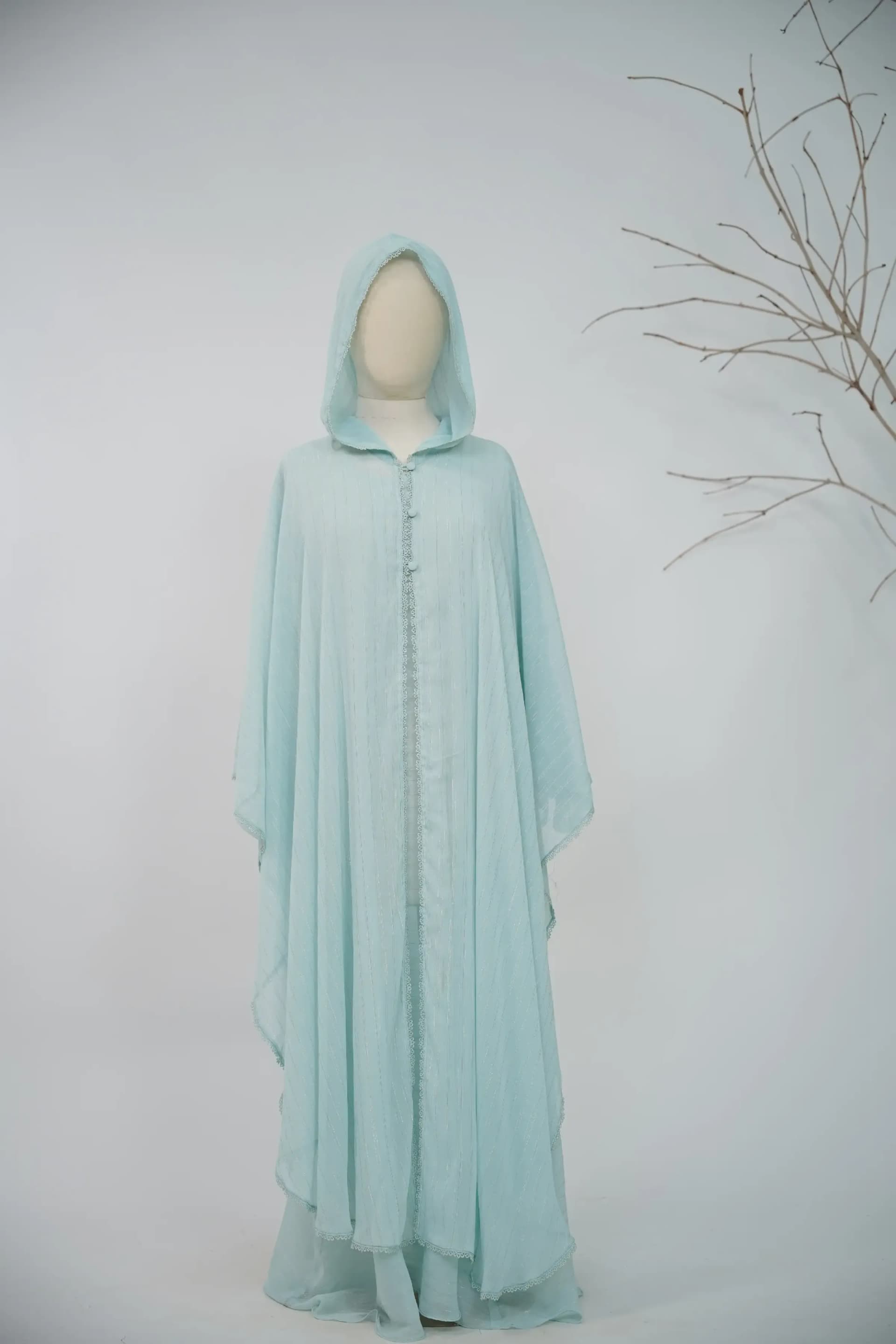 Hoodie Abaya Set - Ice Blue view 2