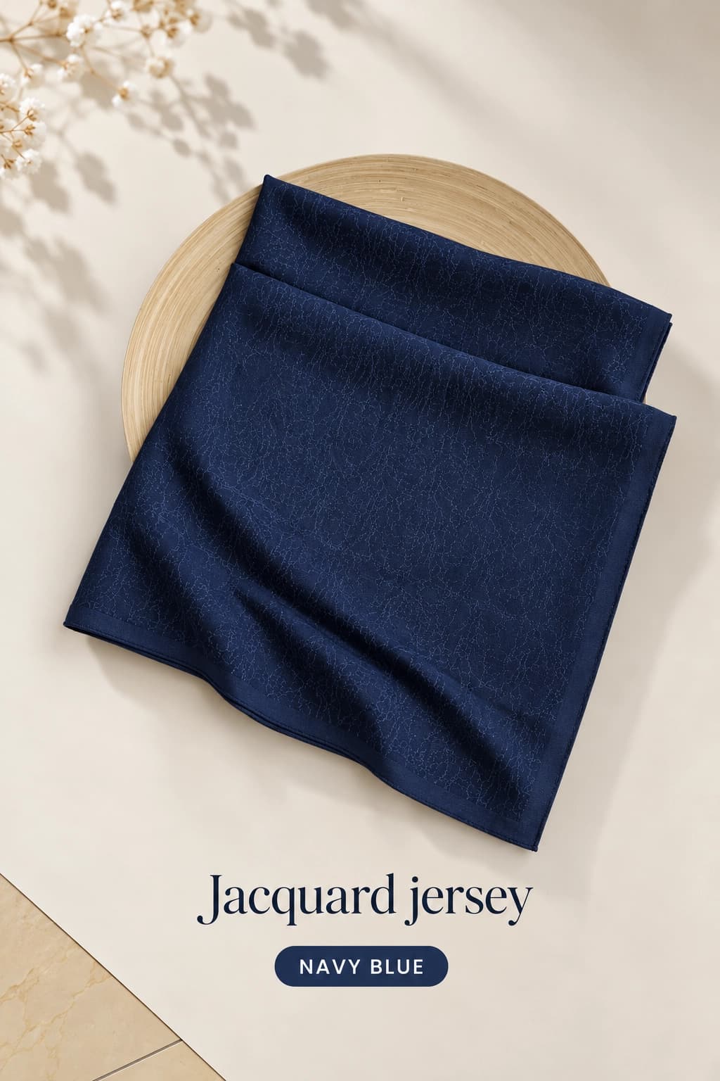 Jacquard Jersey Hijab – Navy Blue alternate view