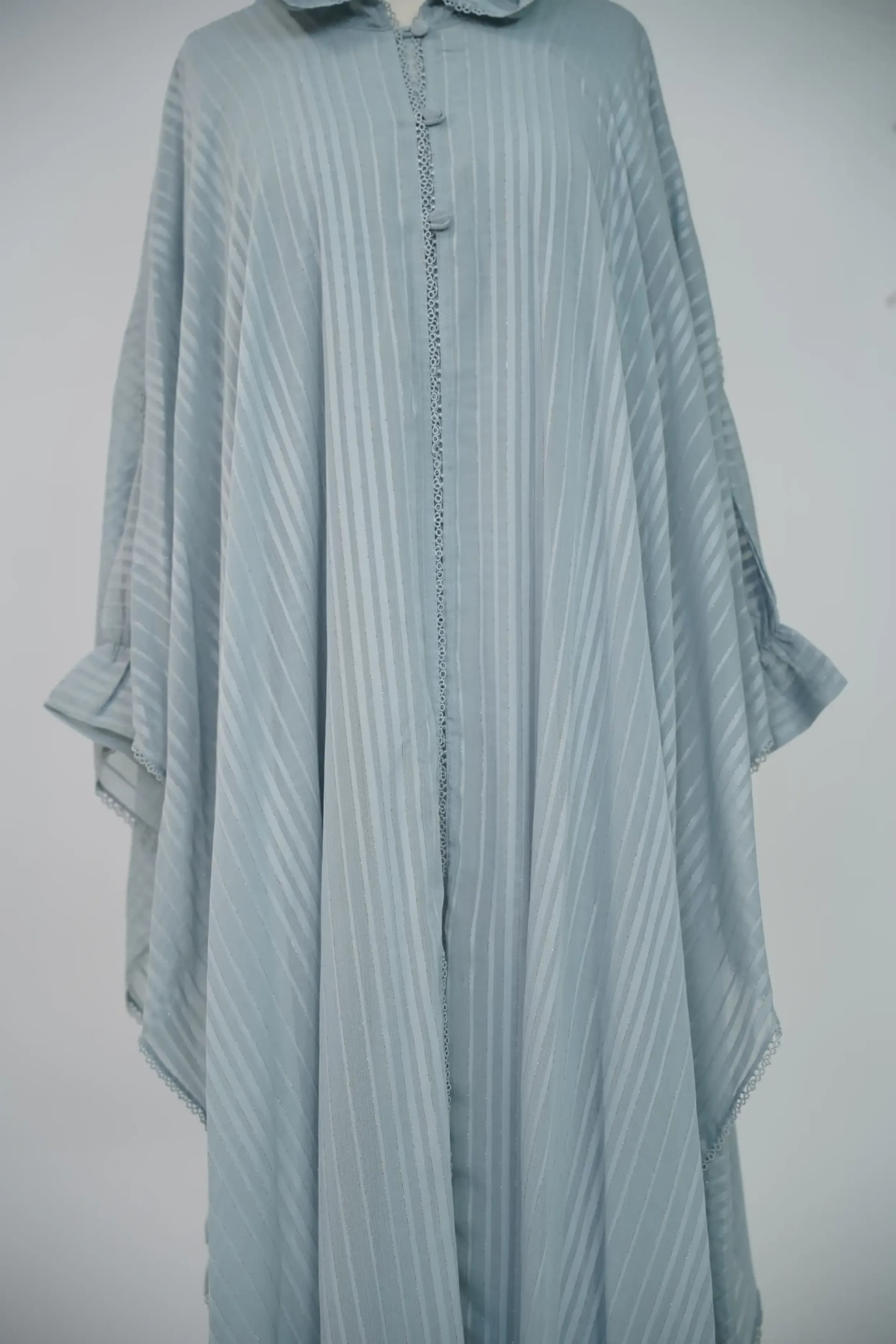 Hoodie Abaya Set - Powder Blue view 4