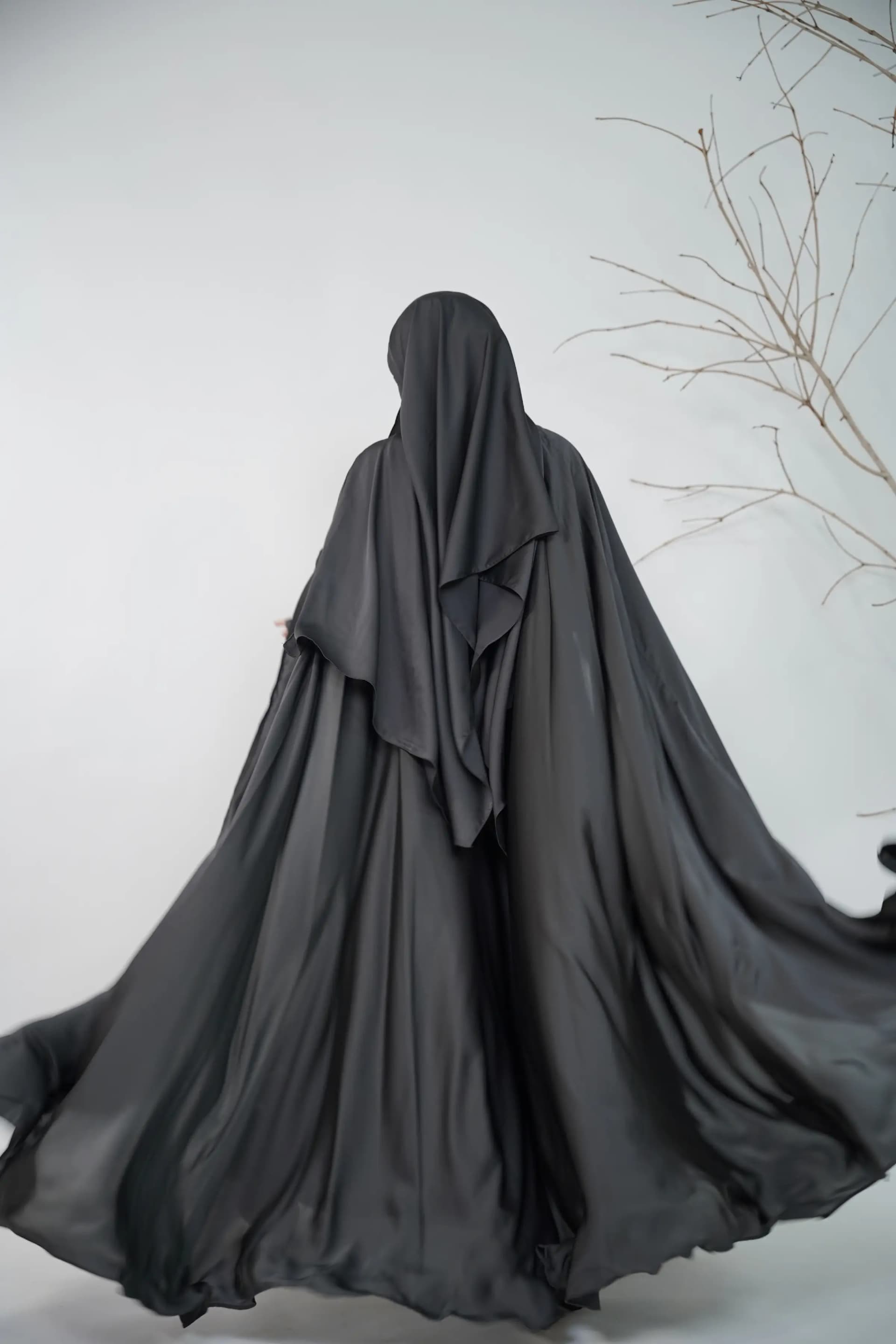 Cape Abaya Set - Black view 3