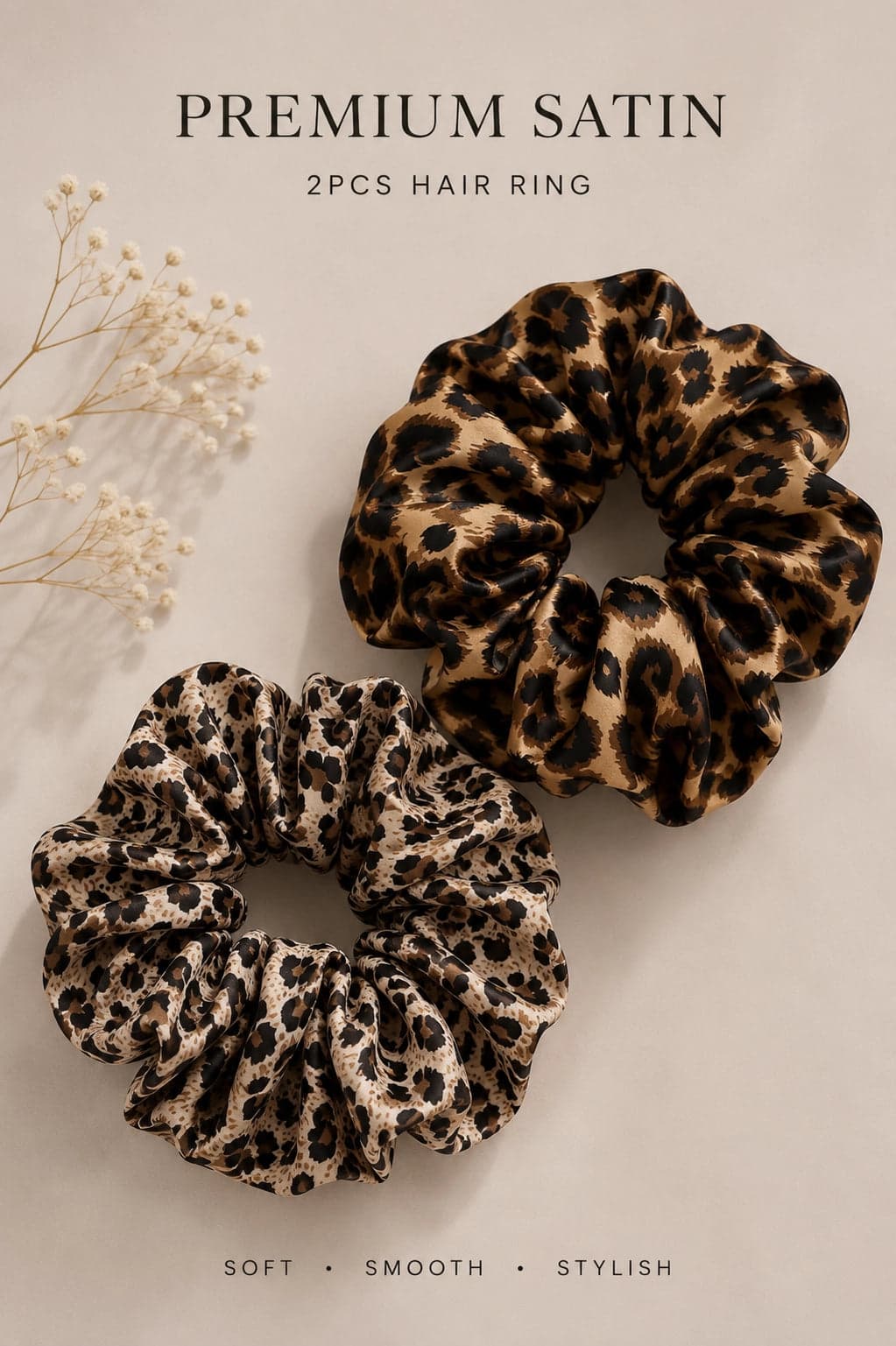 Leopard Luxe Satin Scrunchie