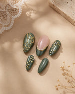 Emerald Bloom Press-On Nails