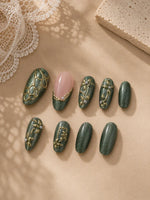 Emerald Bloom Press-On Nails