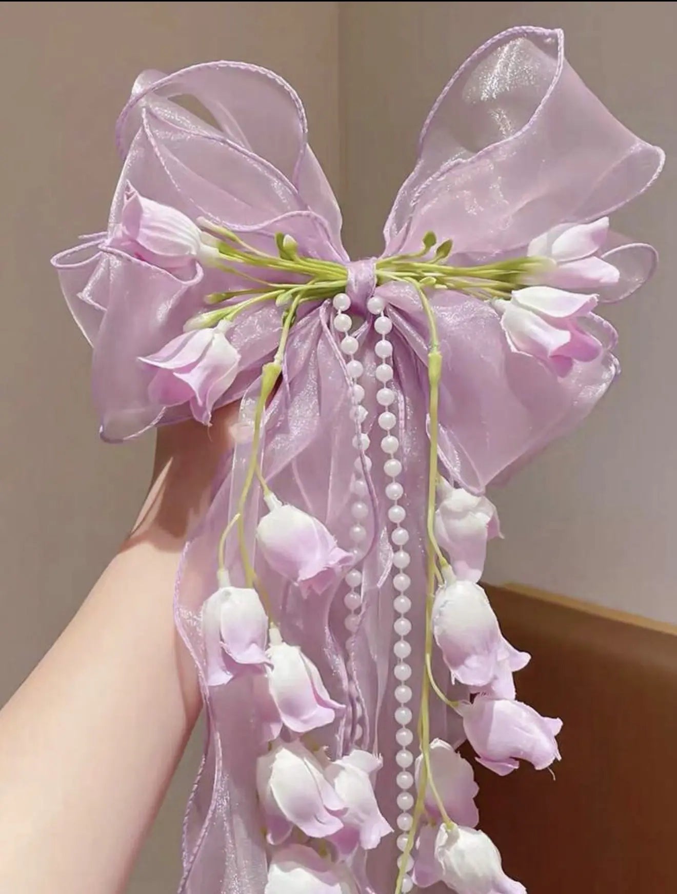 Bell Flower Bow Hair Clip