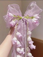 Bell Flower Bow Hair Clip