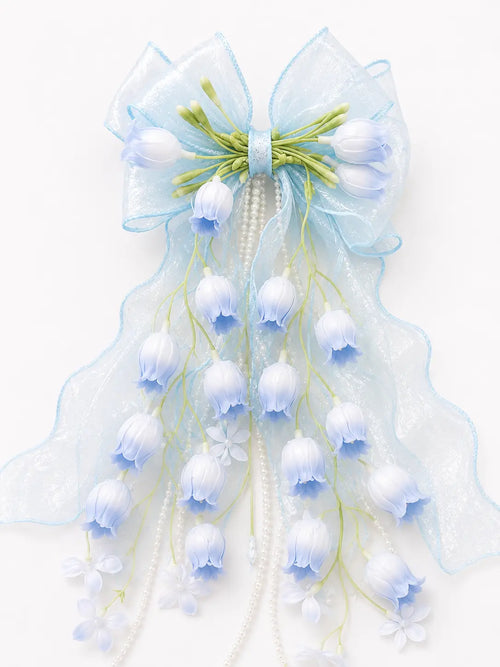 Bell Flower Bow Hair Clip