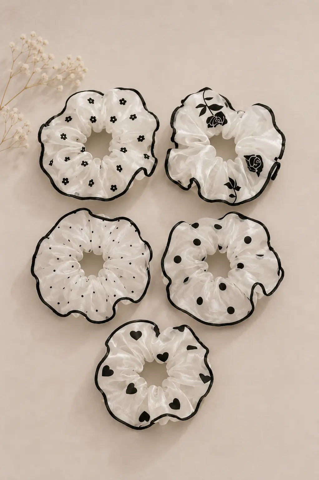 Sheer Printed Scrunchies