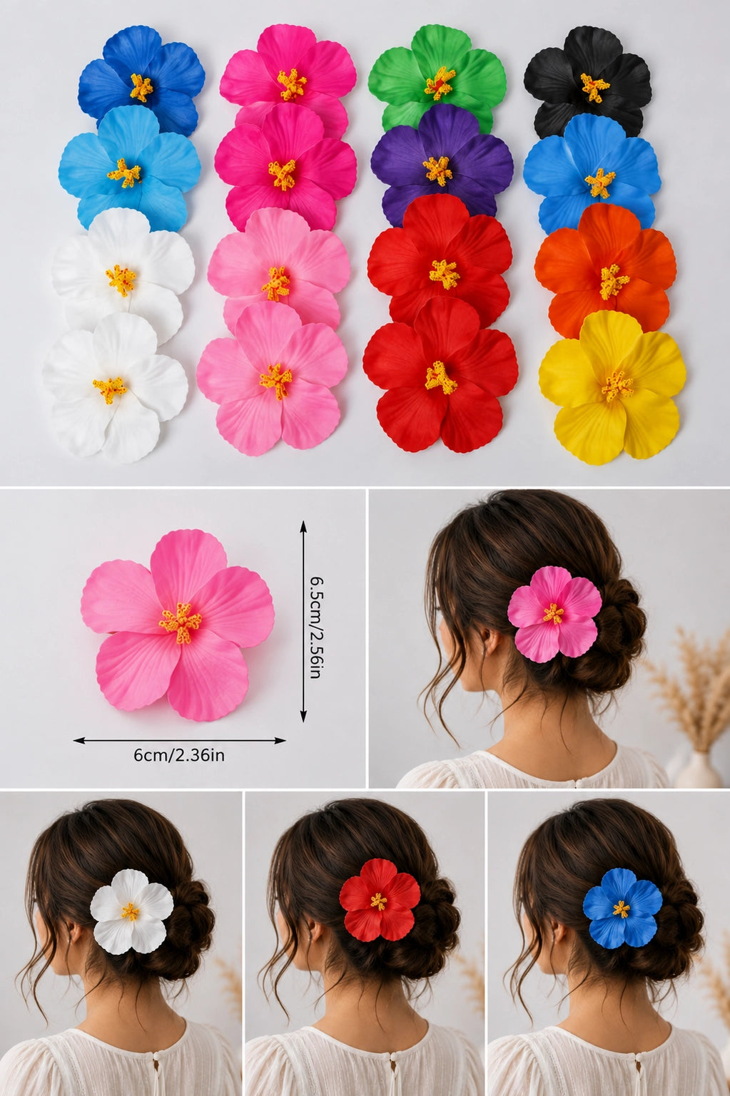 Hibiscus Flower Hair Clip