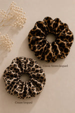 Leopard Luxe Satin Scrunchie