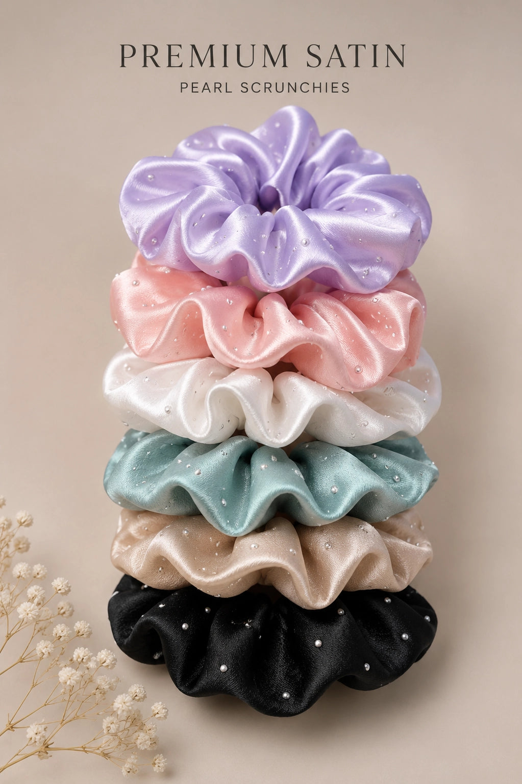 Satin Stone Scrunchies