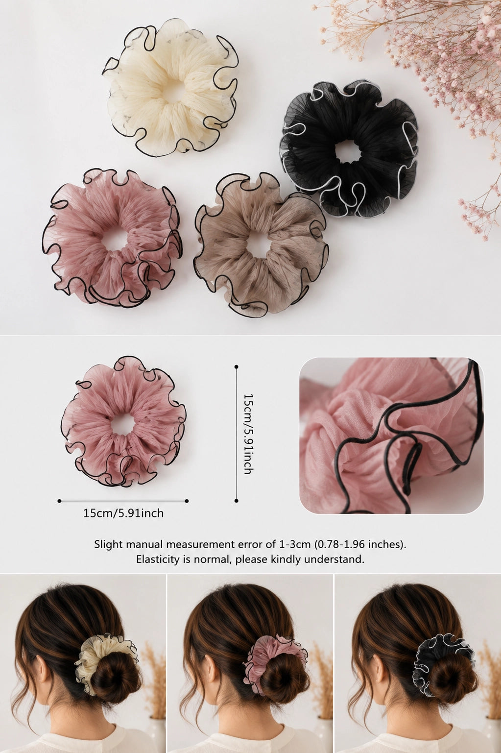 Pleated Chiffon Scrunchie