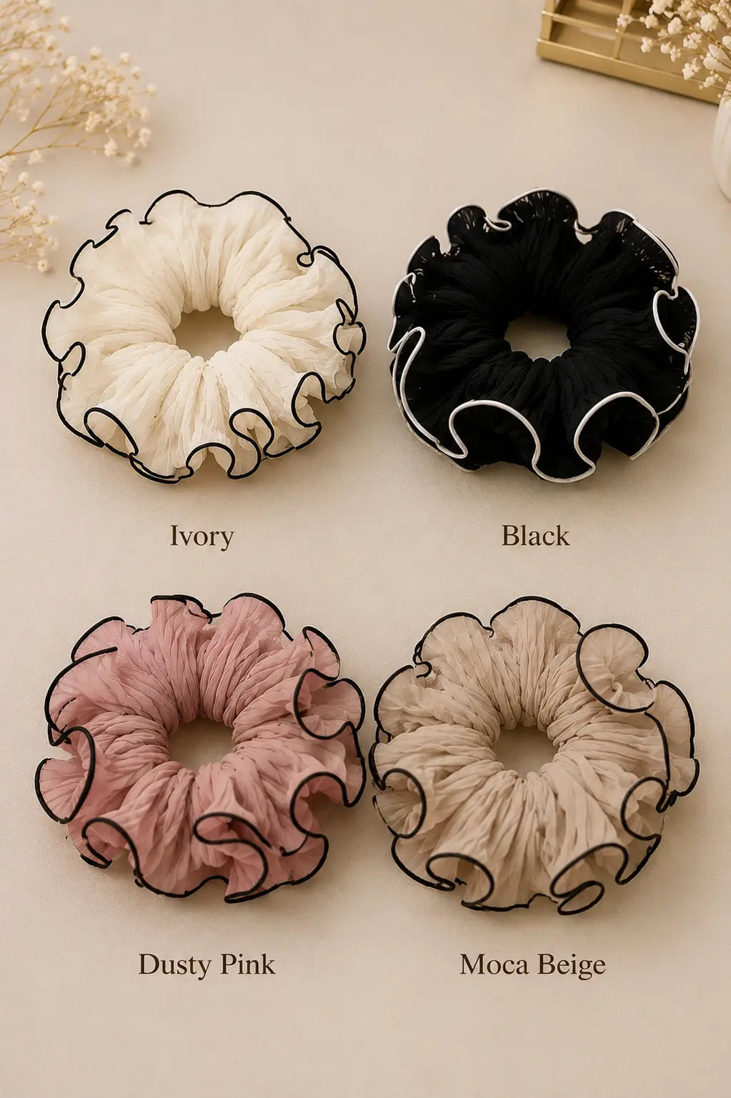 Pleated Chiffon Scrunchie